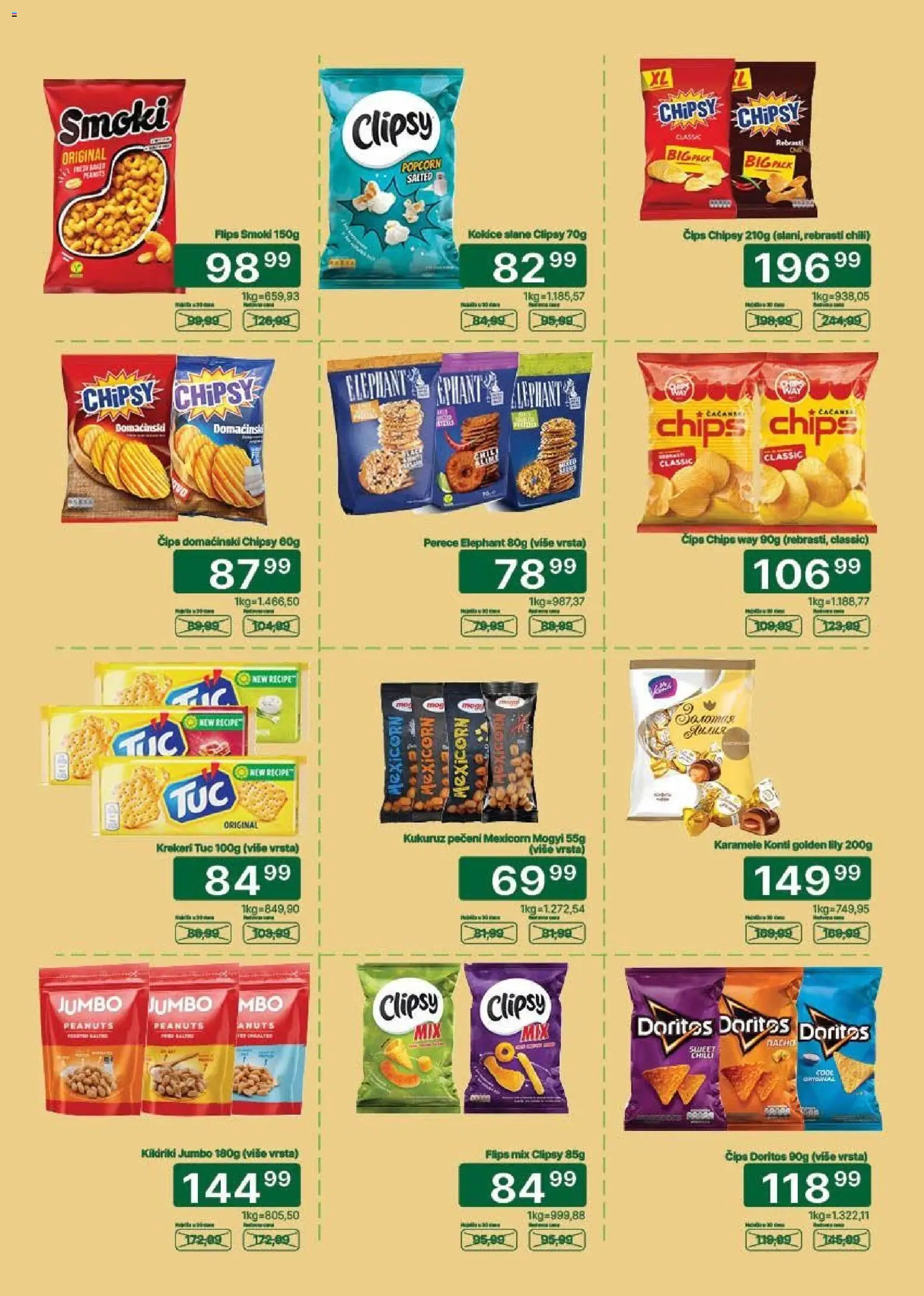 Univerexport katalog - važi od 25.05.2026 | Strana: 20 | Proizvode: Tuc, Kukuruz, Popcorn, Doritos