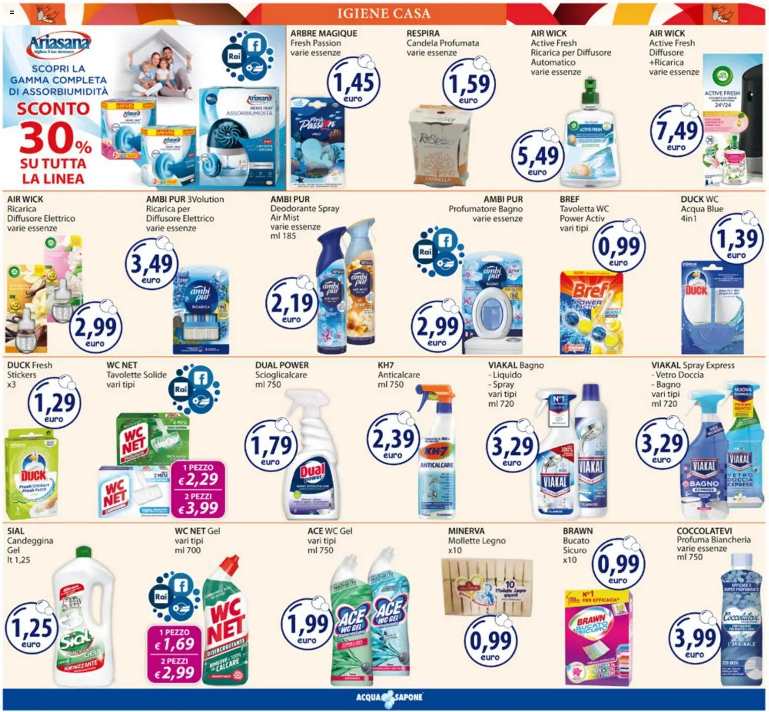 Volantino Acqua e Sapone del 05/10/2026 | Pagina: 18 | Prodotti: Candeggina, Anticalcare, Tavoletta, WC