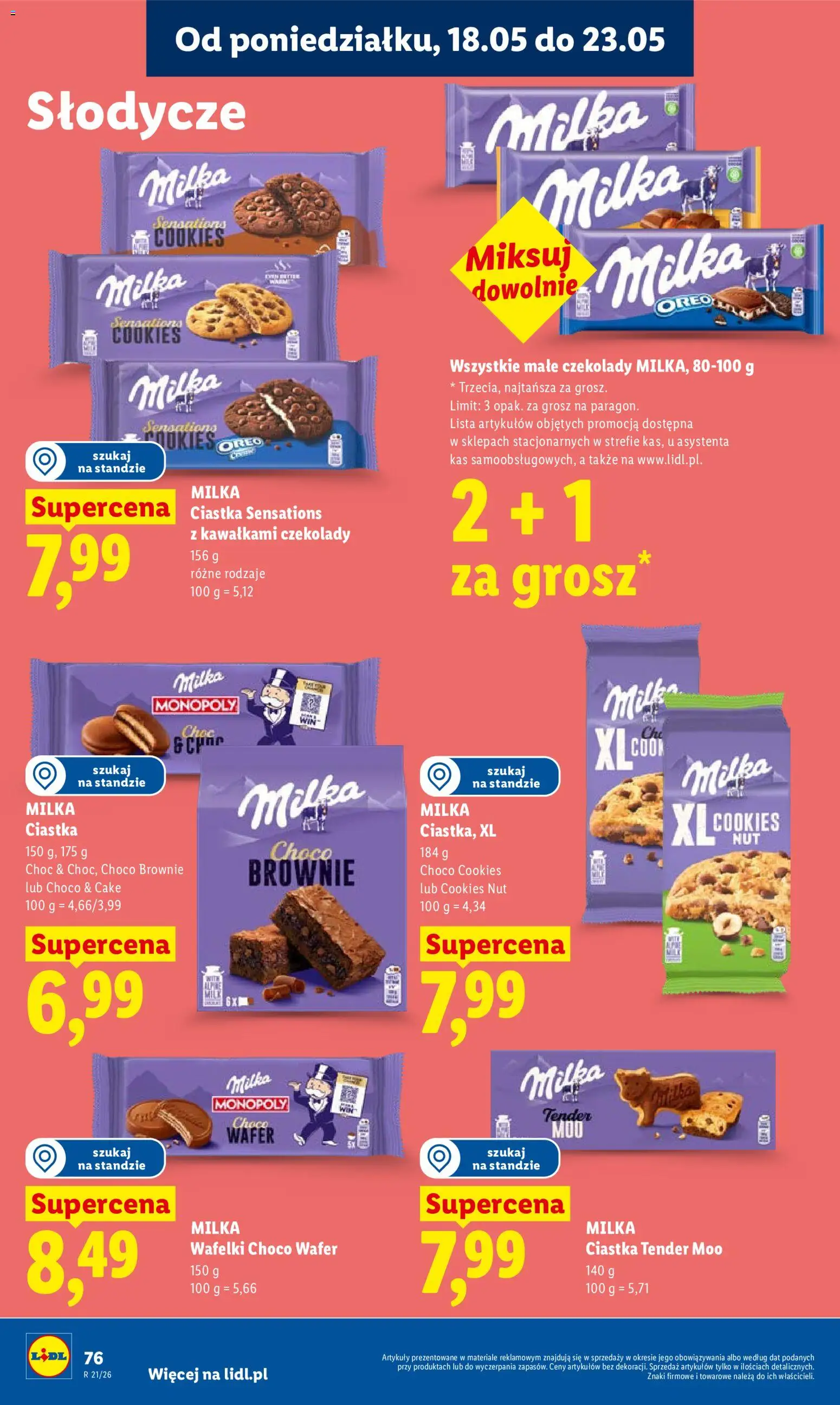 Lidl Polsko leták od 18.05.2026 | Strana: 80 | Produkty: Milka, Cookies, Brownie, Oreo