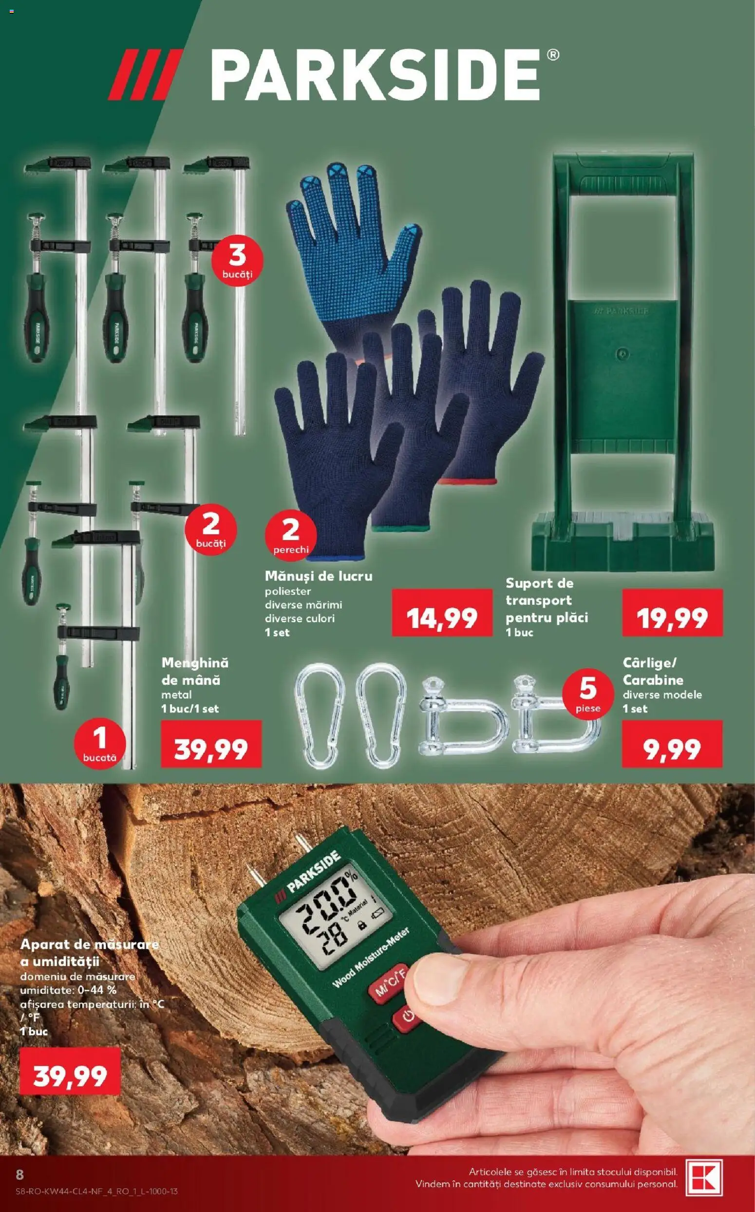 Kaufland Slatina 28.10.2026 - Revista si Oferta | Pagină: 8 | Produse: Mănuși, Parkside, Aparat, Suport