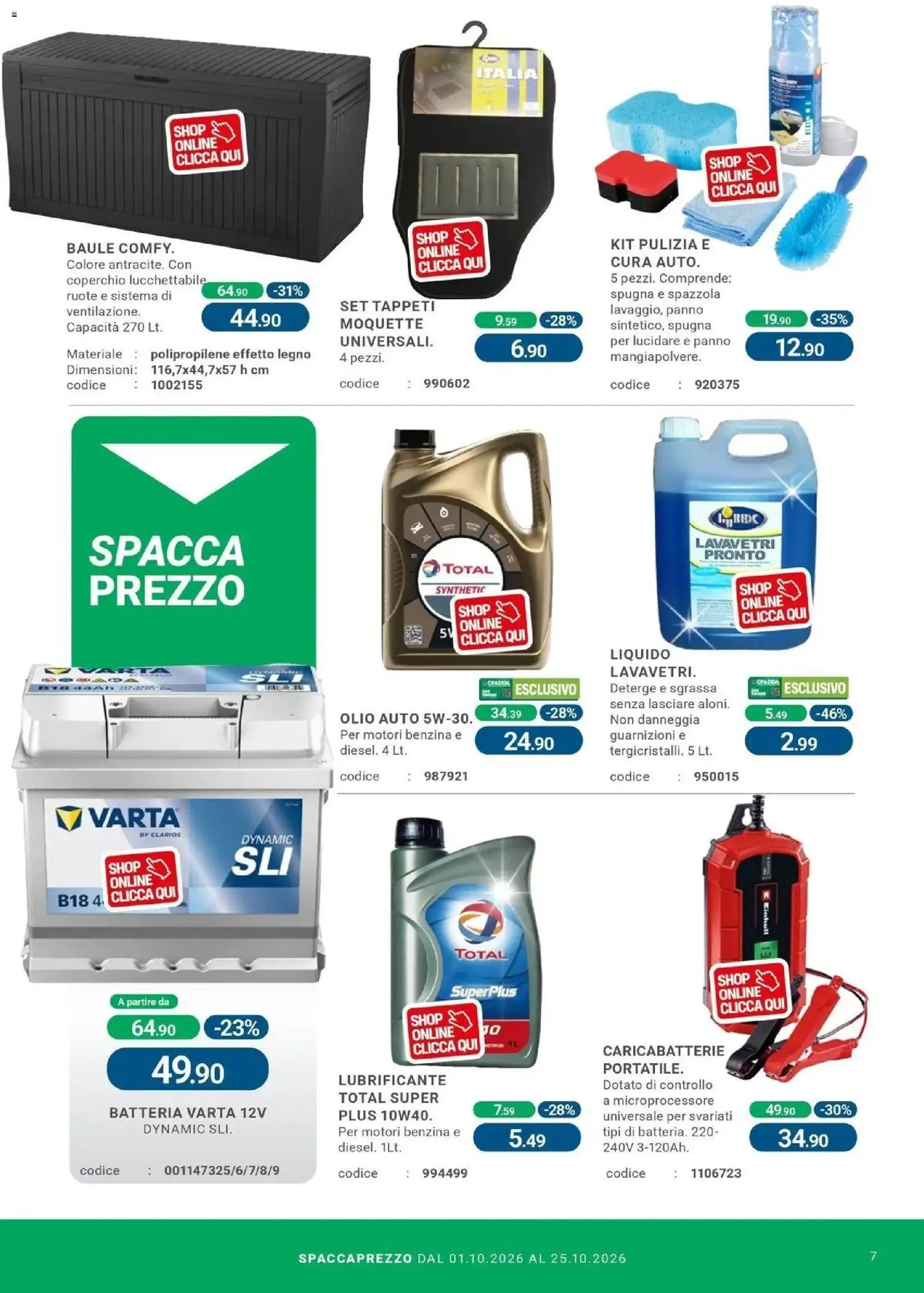Nuovo CFadda volantino Settimo San Pietro dal 01/10/2026 > offerte anteprima 🛍️ | Pagina: 7 | Prodotti: Lubrificante, Coperchio, Olio, Caricabatterie