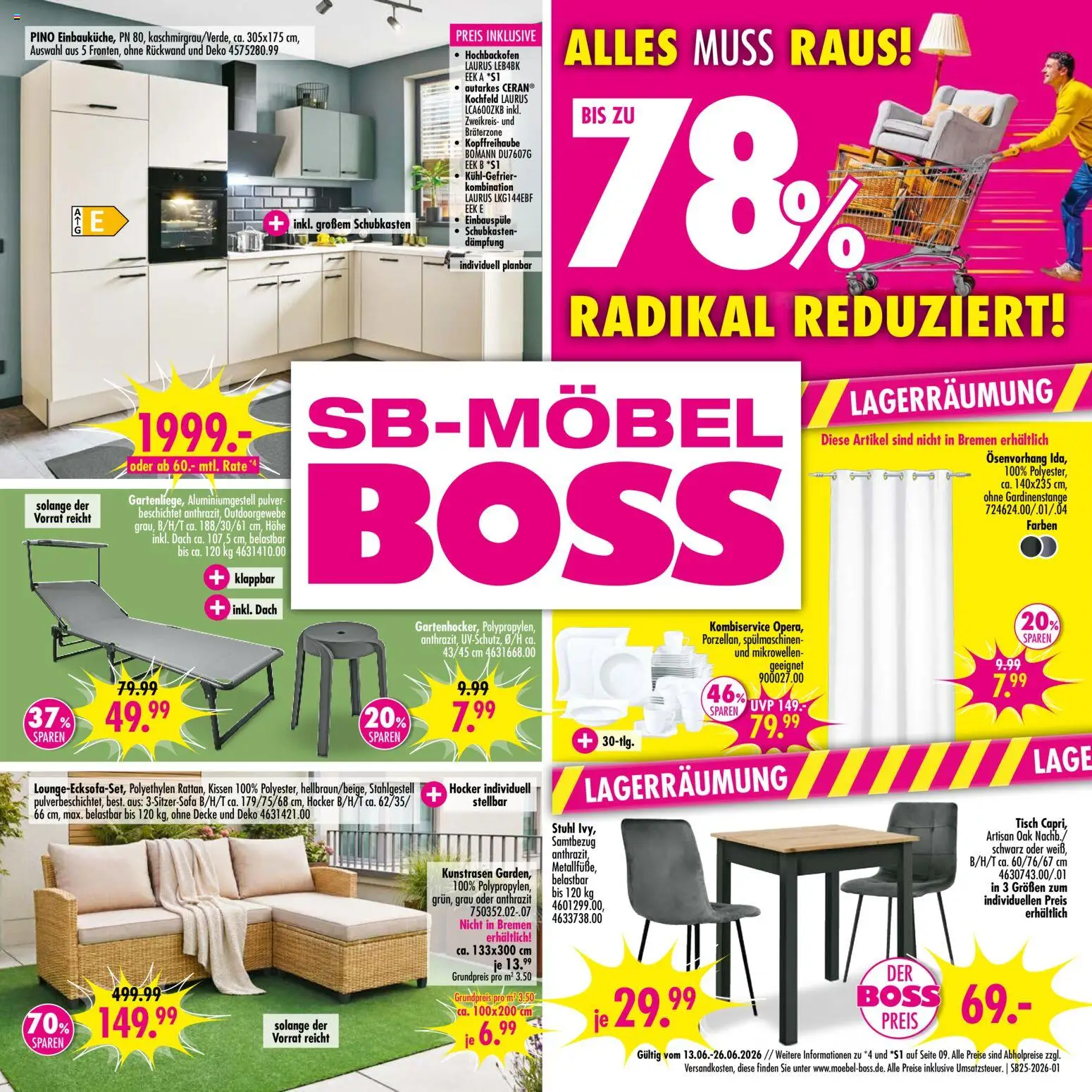 SB Möbel Boss Prospekt | 13.06.2026 | Wie erhält man einen begrenzten Rabatt? | Deutschland