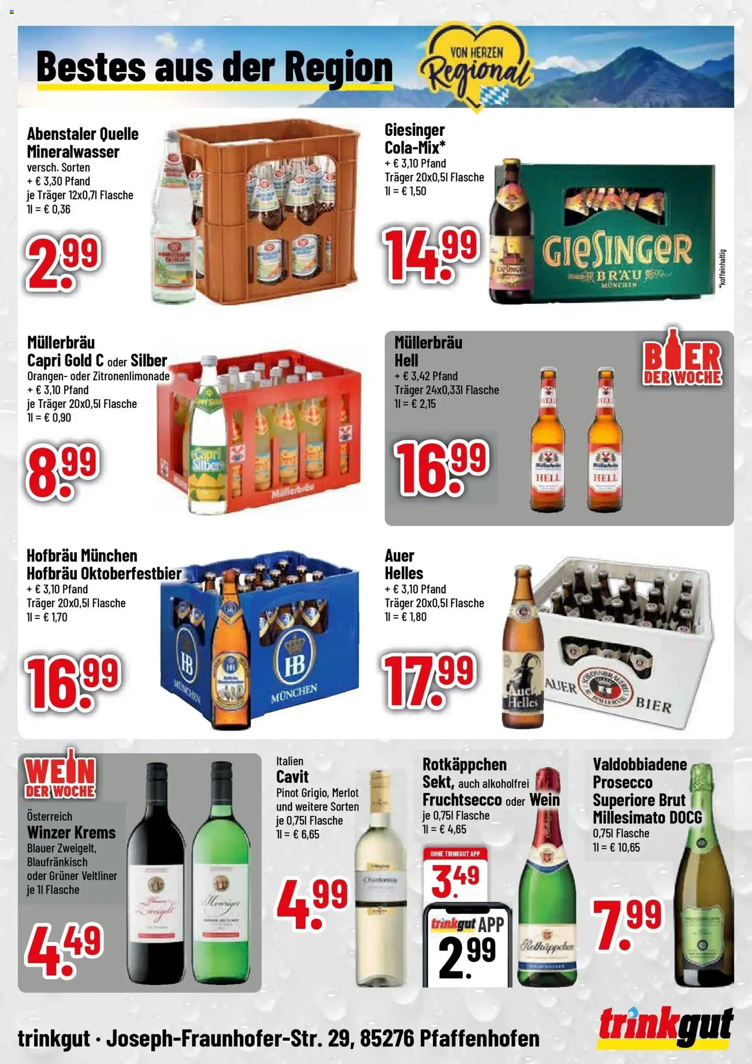 Trinkgut Prospekt Pfaffenhofen/Ilm (ab 31.08.2026) » Angebote online | Seite: 4 | Produkte: Bier, Merlot, Prosecco, Wein