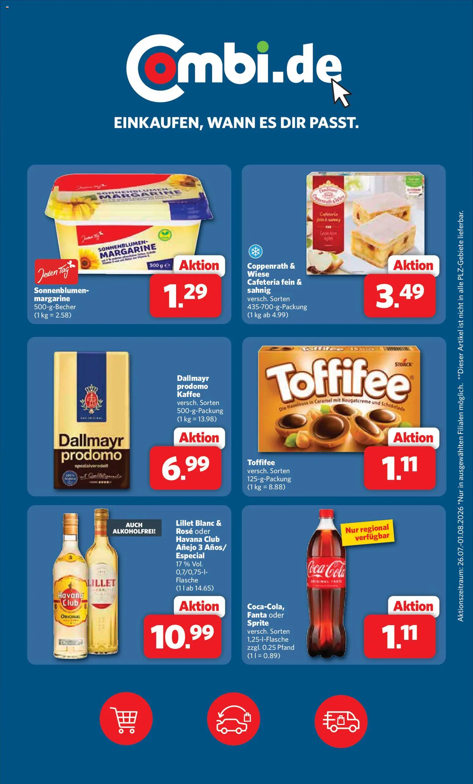 Combi Wochenknaller – gültig ab 26.07.2026 | Seite: 2 | Produkte: Havana club, Coca cola, Fanta, Dallmayr