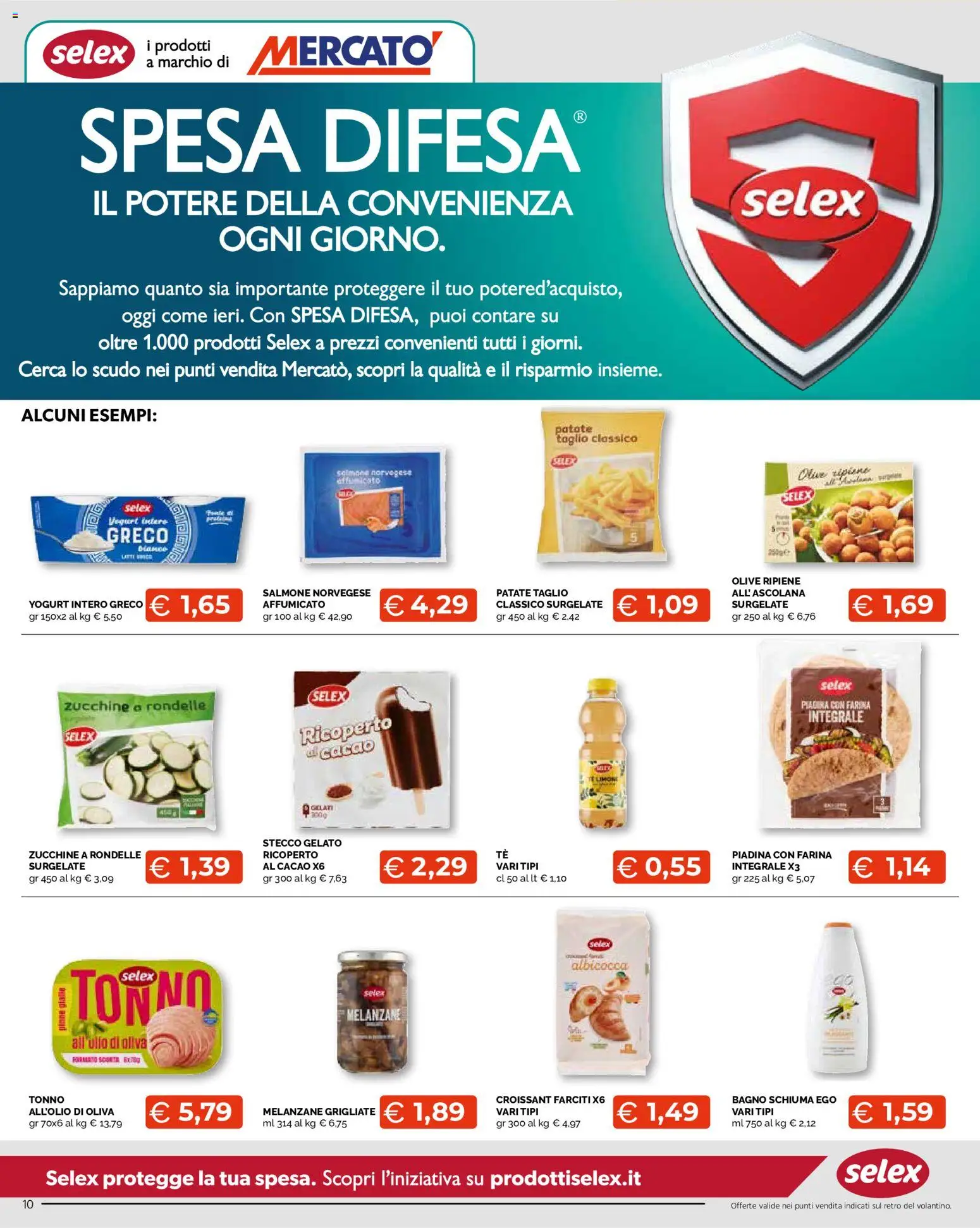 Volantino Mercatò del 25.05.2026 | Pagina: 10 | Prodotti: Yogurt, Gelato, Farina, Zucchine