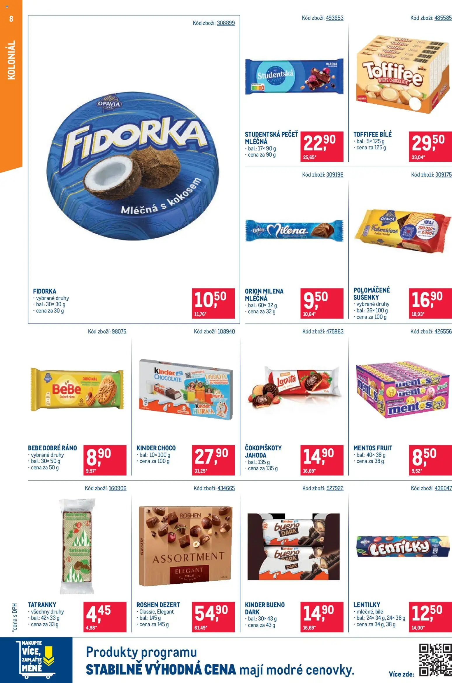 Makro leták - Maloobchod od 20.05.2026 | Strana: 8 | Produkty: Toffifee, Lentilky, Bebe, Fidorka
