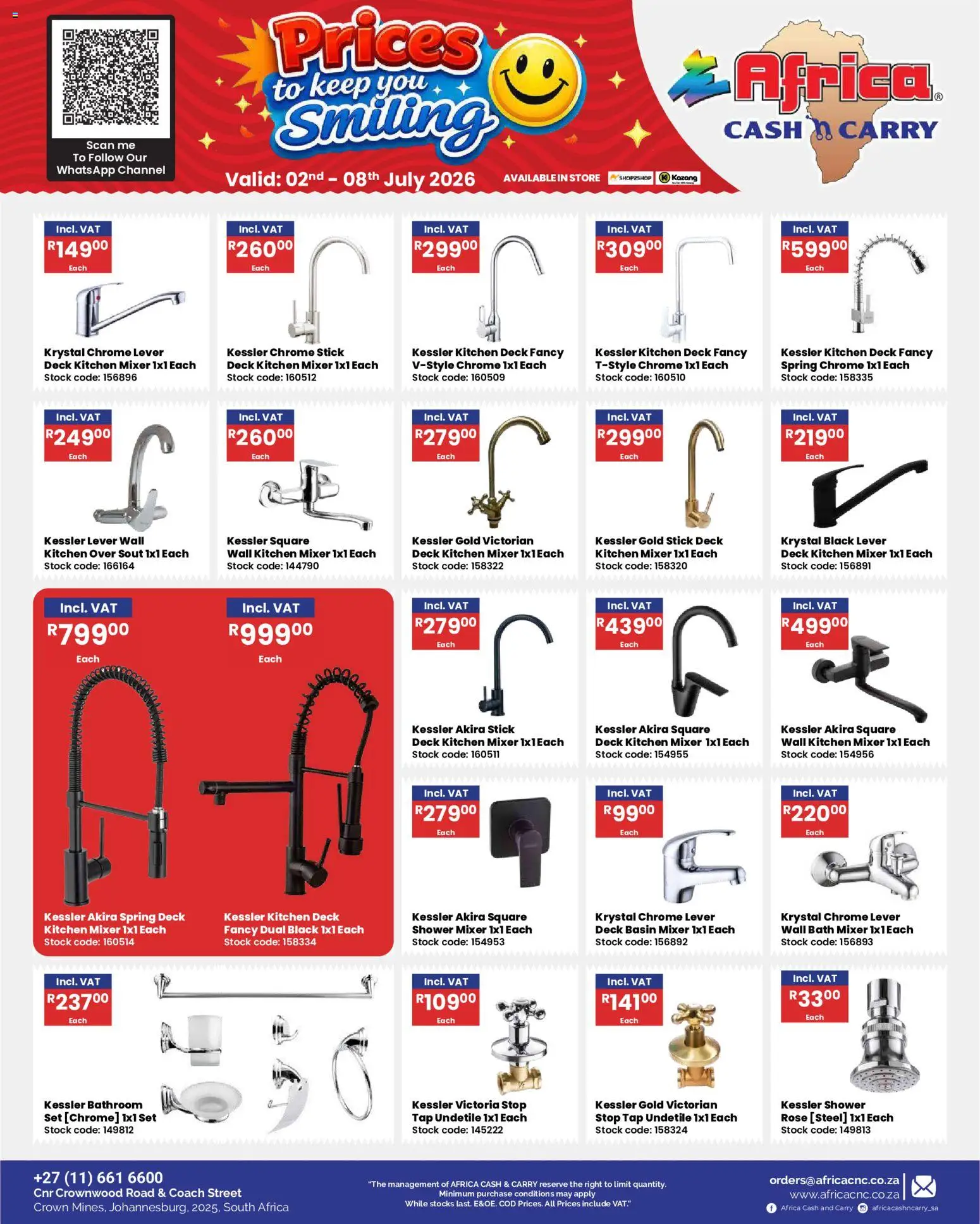 New Africa Cash & Carry catalogue – valid from 02/07/2026 | Page: 40 | Products: Mixer, Bath, Shower, Tap
