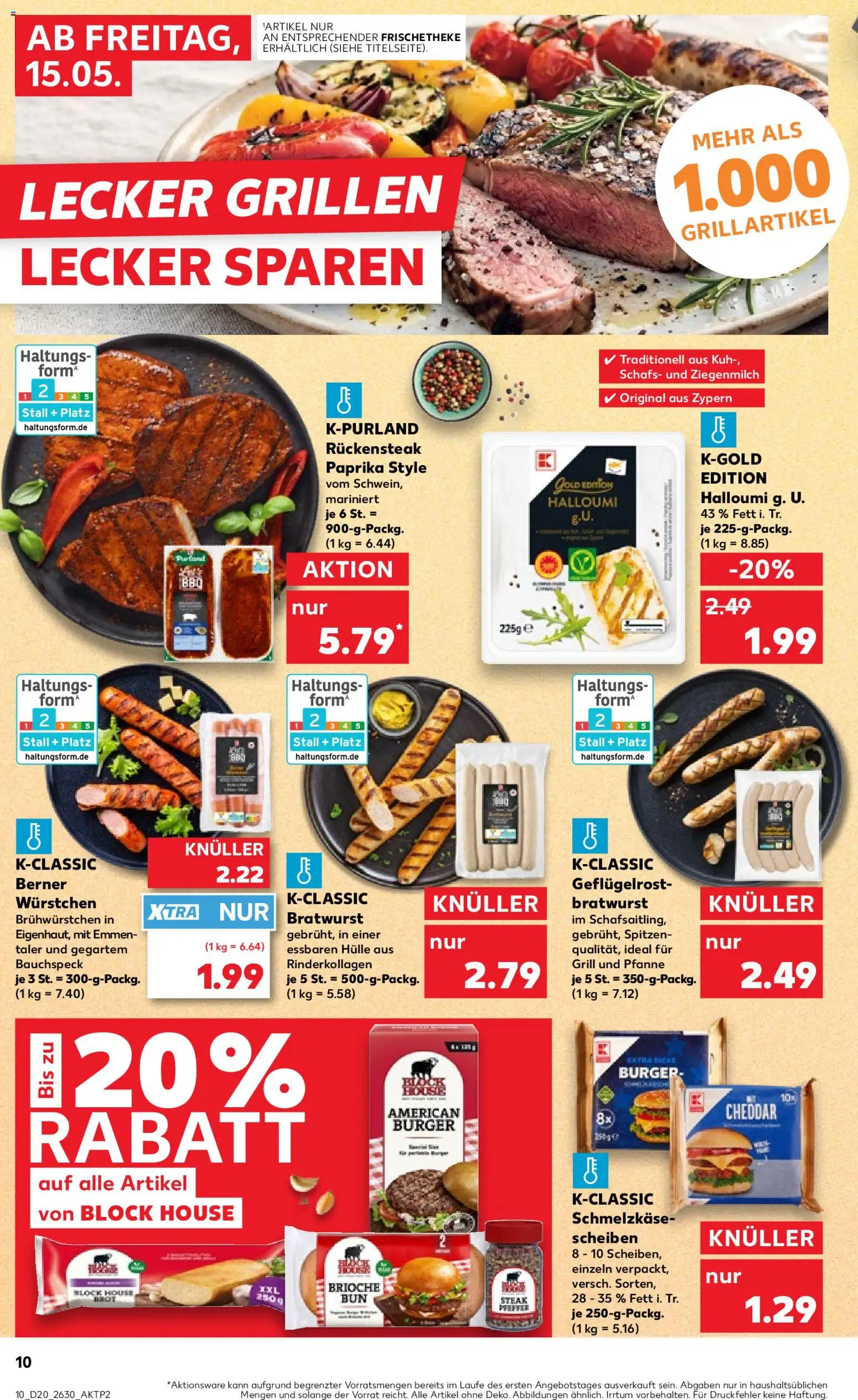 Kaufland Prospekt Jena	 – gültig ab 15.05.2026 | Seite: 10 | Produkte: Hülle, Bratwurst, Burger, Brot