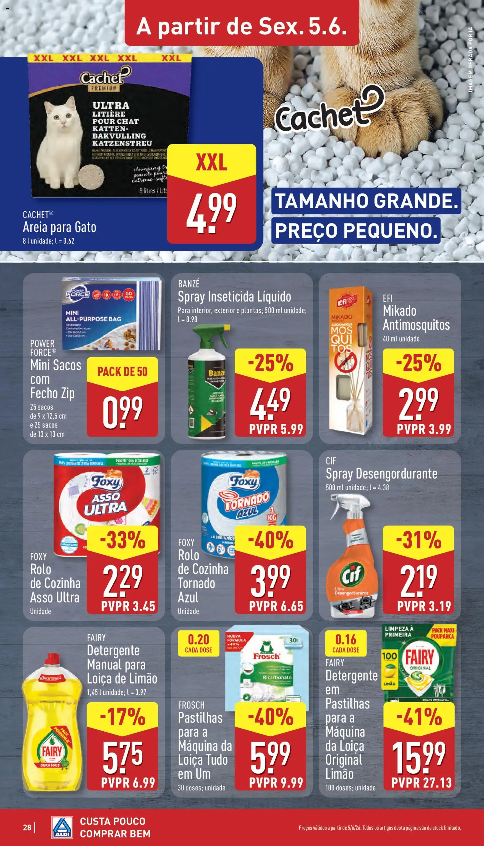 Aldi folheto │ válido de 01.06.2026 | Página: 28 | Produtos: Areia, Inseticida, Detergente, Bicarbonato
