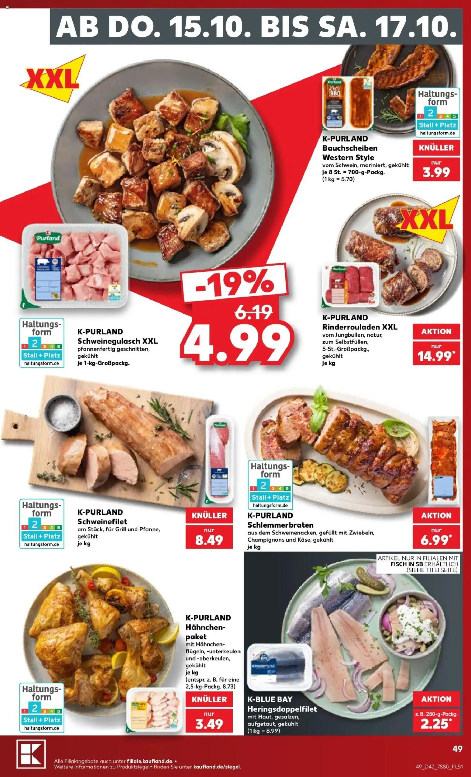Prospekt Kaufland ab 12.10.2026 » Angebote Online zum Blättern | Seite: 53 | Produkte: Rinderrouladen, Schweinefilet, Fisch, Champignons