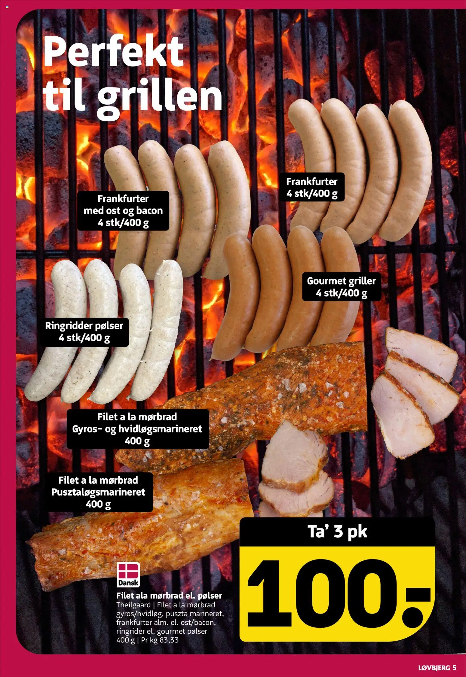 Løvbjerg tilbudsavis – gyldig fra 22.05.2026 | Side: 5 | Produkter: Ost, Pølser, Bacon