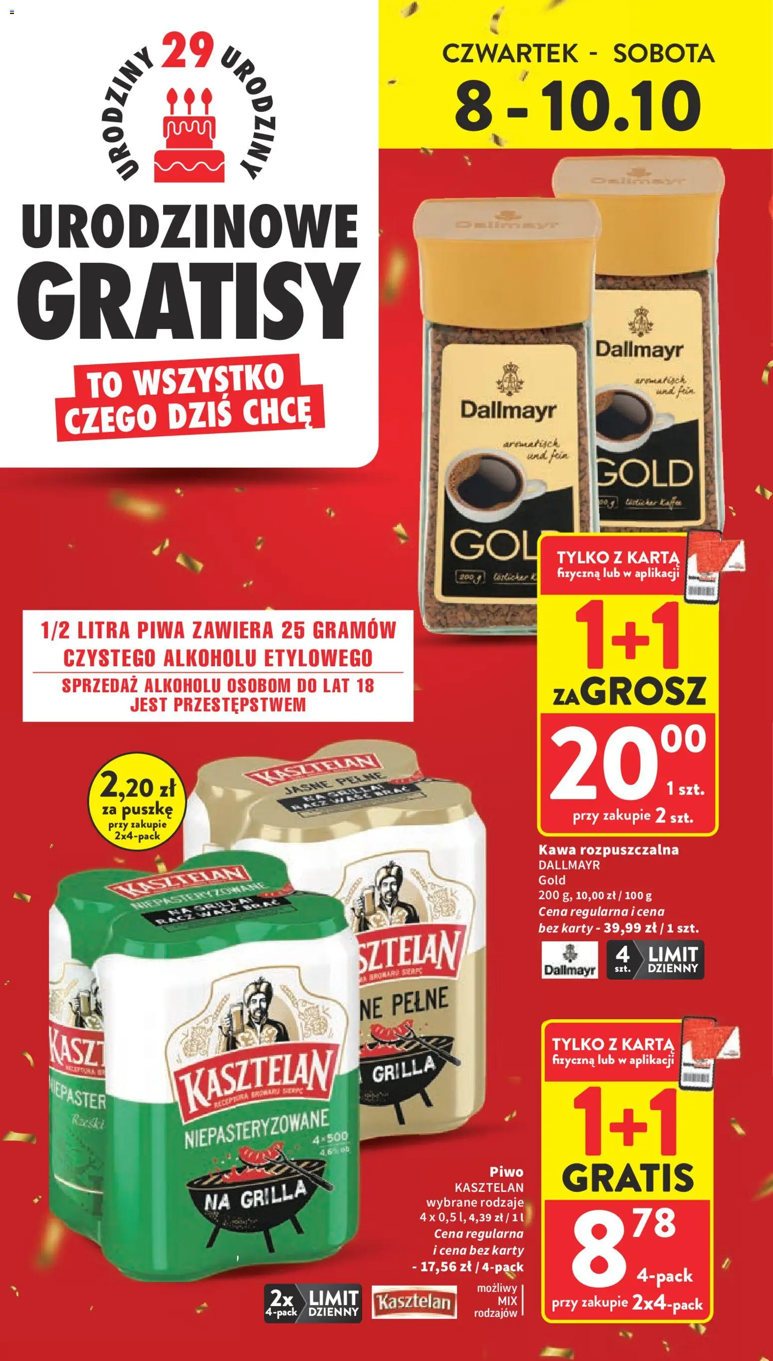 Intermarche gazetka od 08.10.2026 | Strona: 4 | Produkty: Karta, Dallmayr, Kawa rozpuszczalna, Kawa