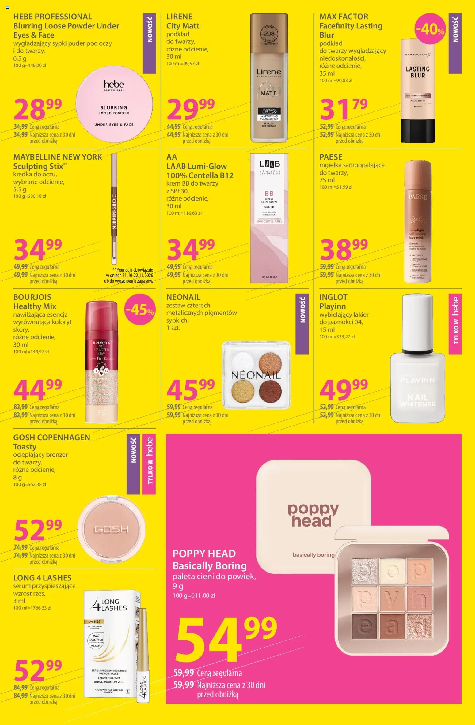 Hebe gazetka od 21.10.2026 | Strona: 3 | Produkty: Puder, krem BB, Bronzer, Krem
