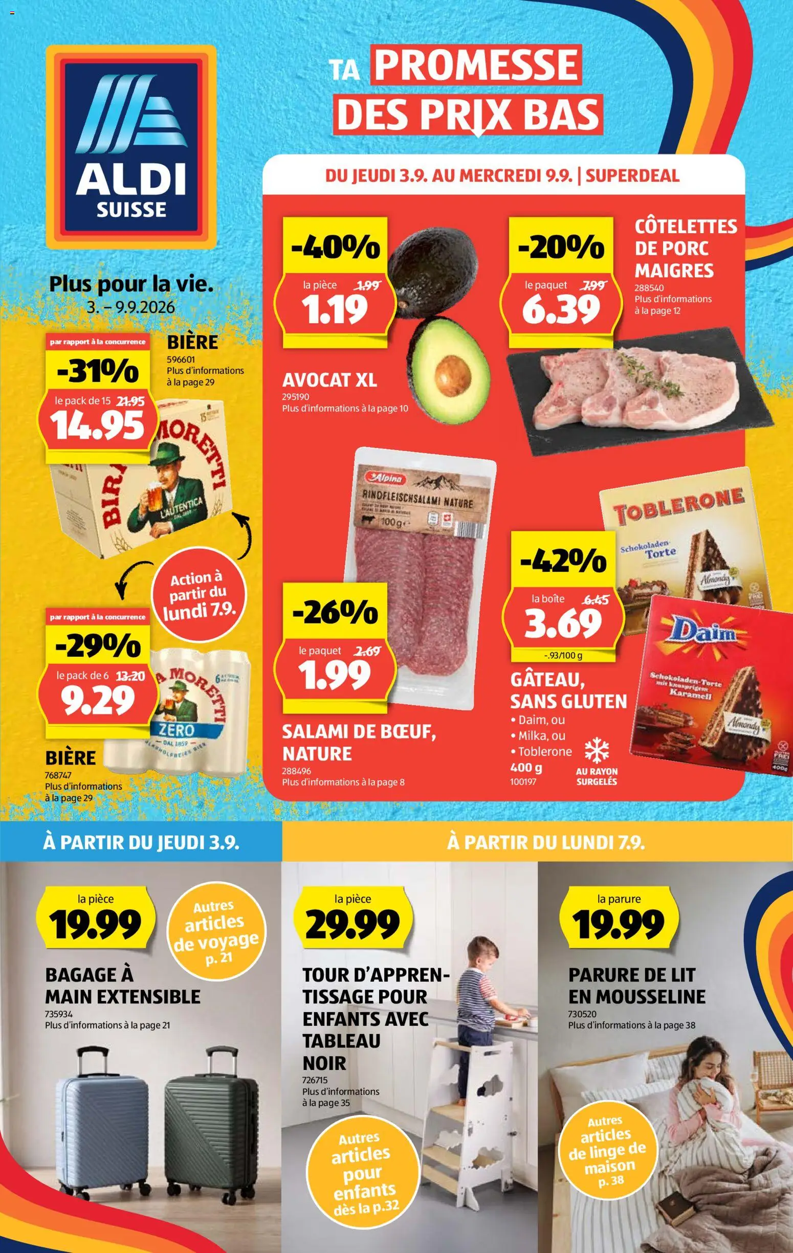 Aldi aktionen FR – gültig ab 03.09.2026 | Seite: 1 | Produkte: Salami, Avocado