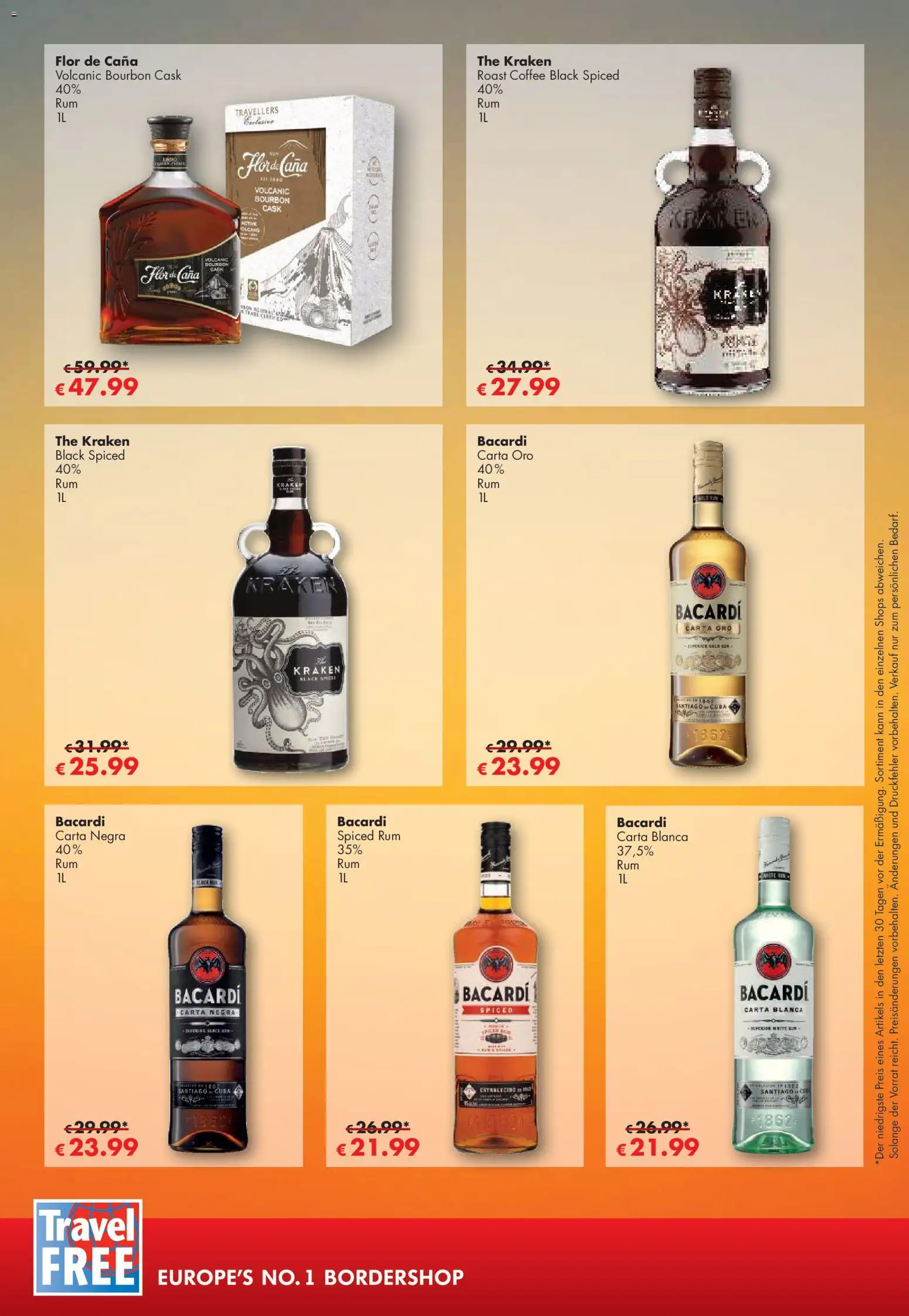 Travel Free Angebote – gültig ab 01.09.2026 | Seite: 9 | Produkte: Bacardi, Rum, Bourbon