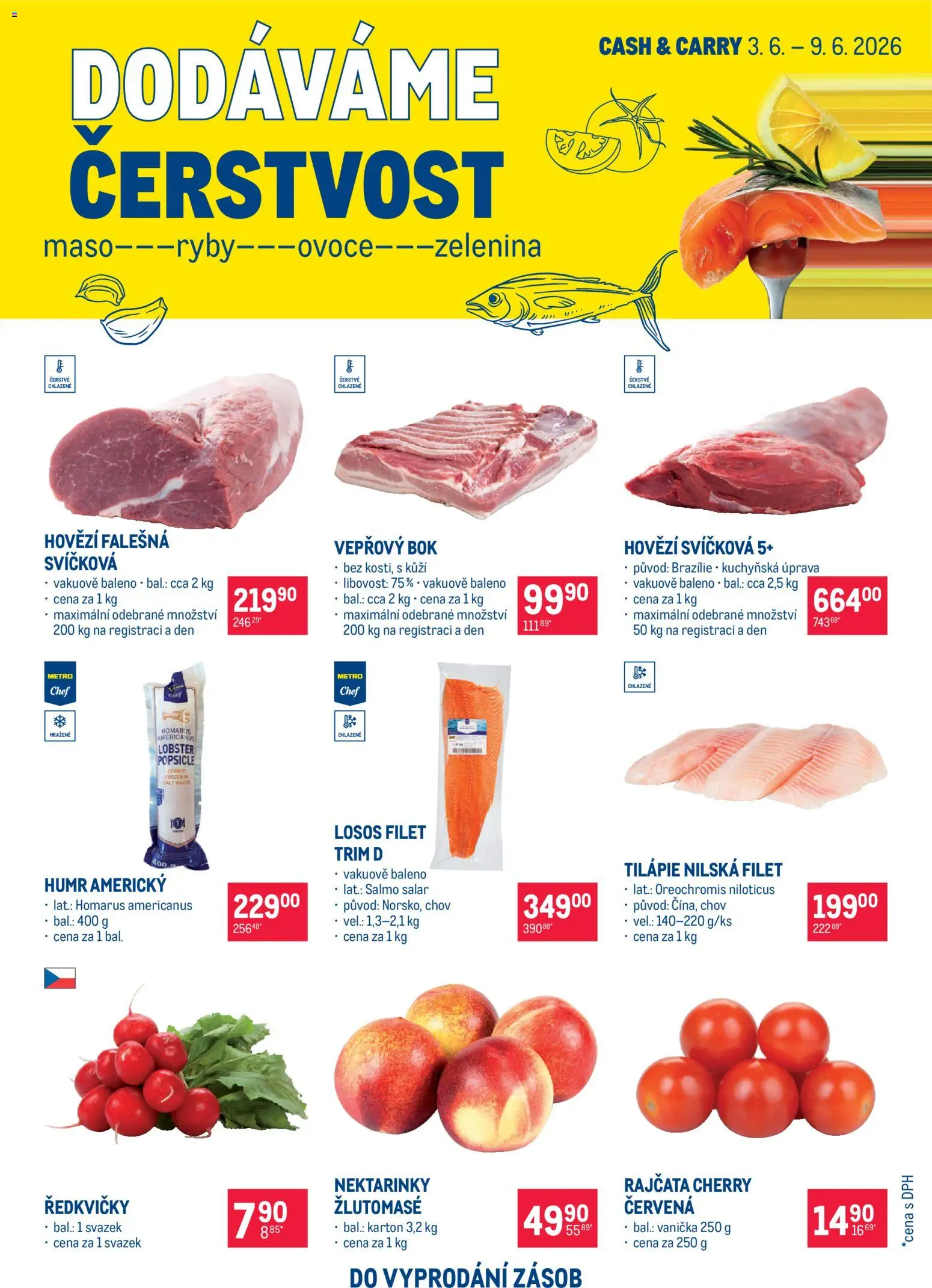 Makro leták - Ultra fresh nabídka od 03.06.2026 | Strana: 1 | Produkty: Losos Filet, Losos, Ředkvičky, Ovoce zelenina