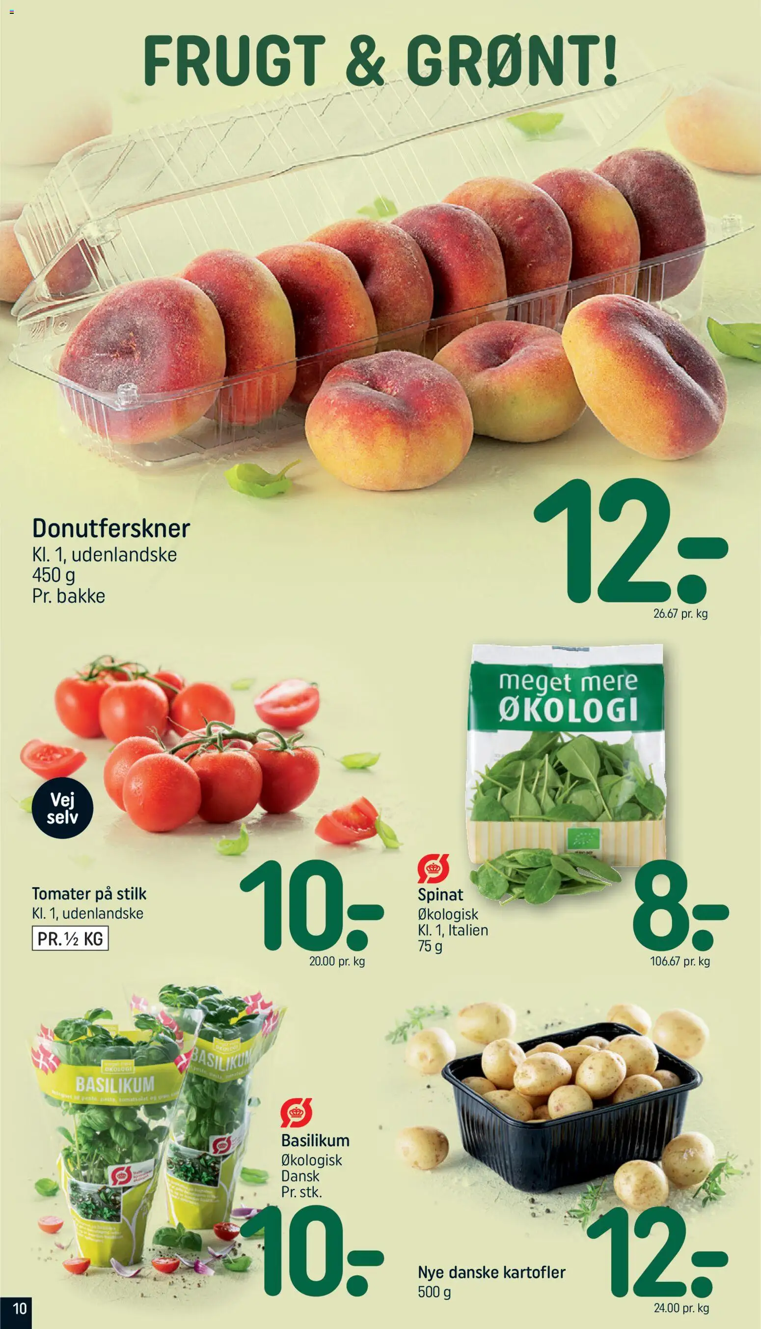 Rema 1000 tilbudsavis – gyldig fra 07.06.2026 | Side: 10 | Produkter: Tomater, Kartofler, Spinat, Basilikum