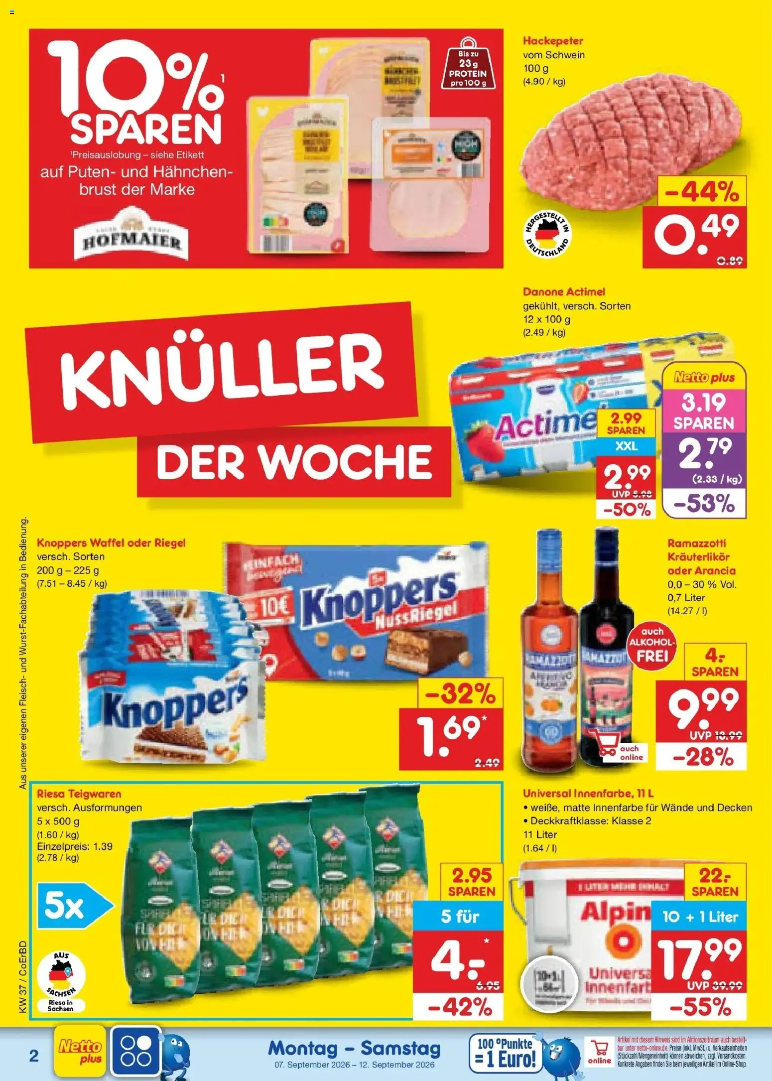 Netto Marken-Discount Prospekt Weimar – gültig ab 07.09.2026 | Seite: 4 | Produkte: Hahnchen, Actimel, Fleisch, Ramazzotti