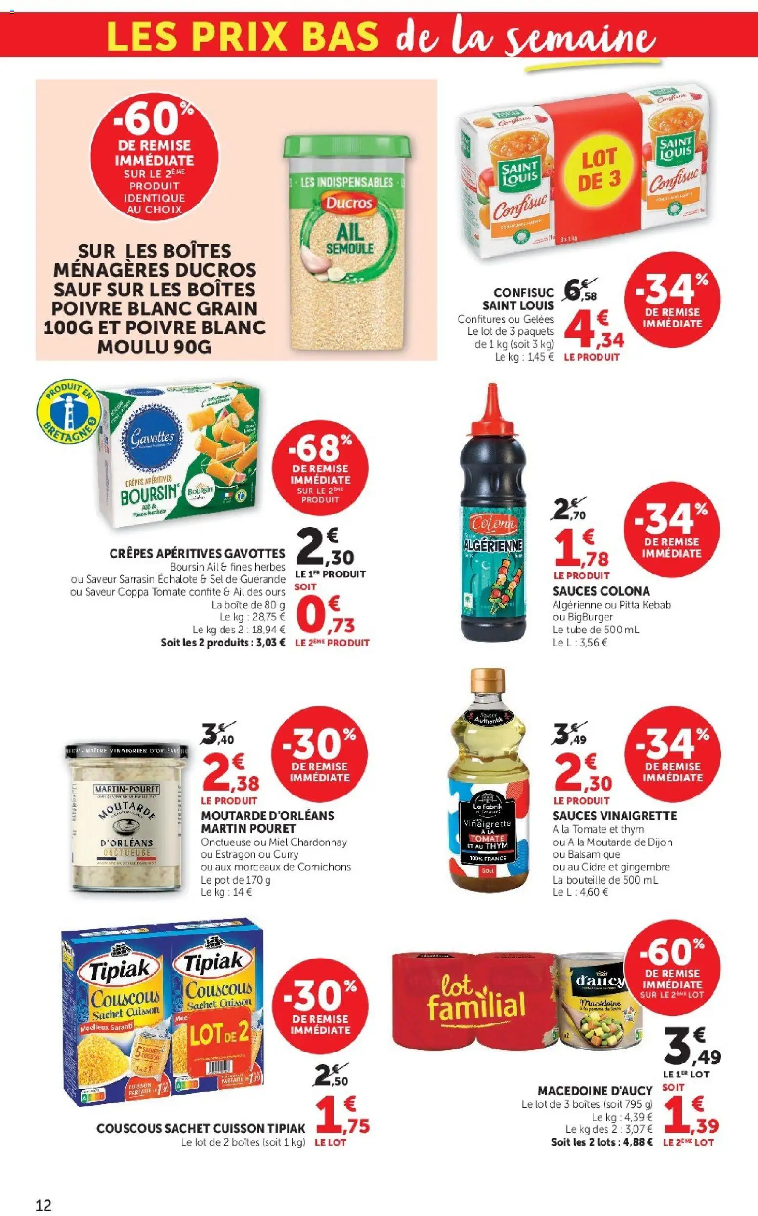 {H1} | Page: 12 | Produits: Ail, Sel, Semoule, Couscous