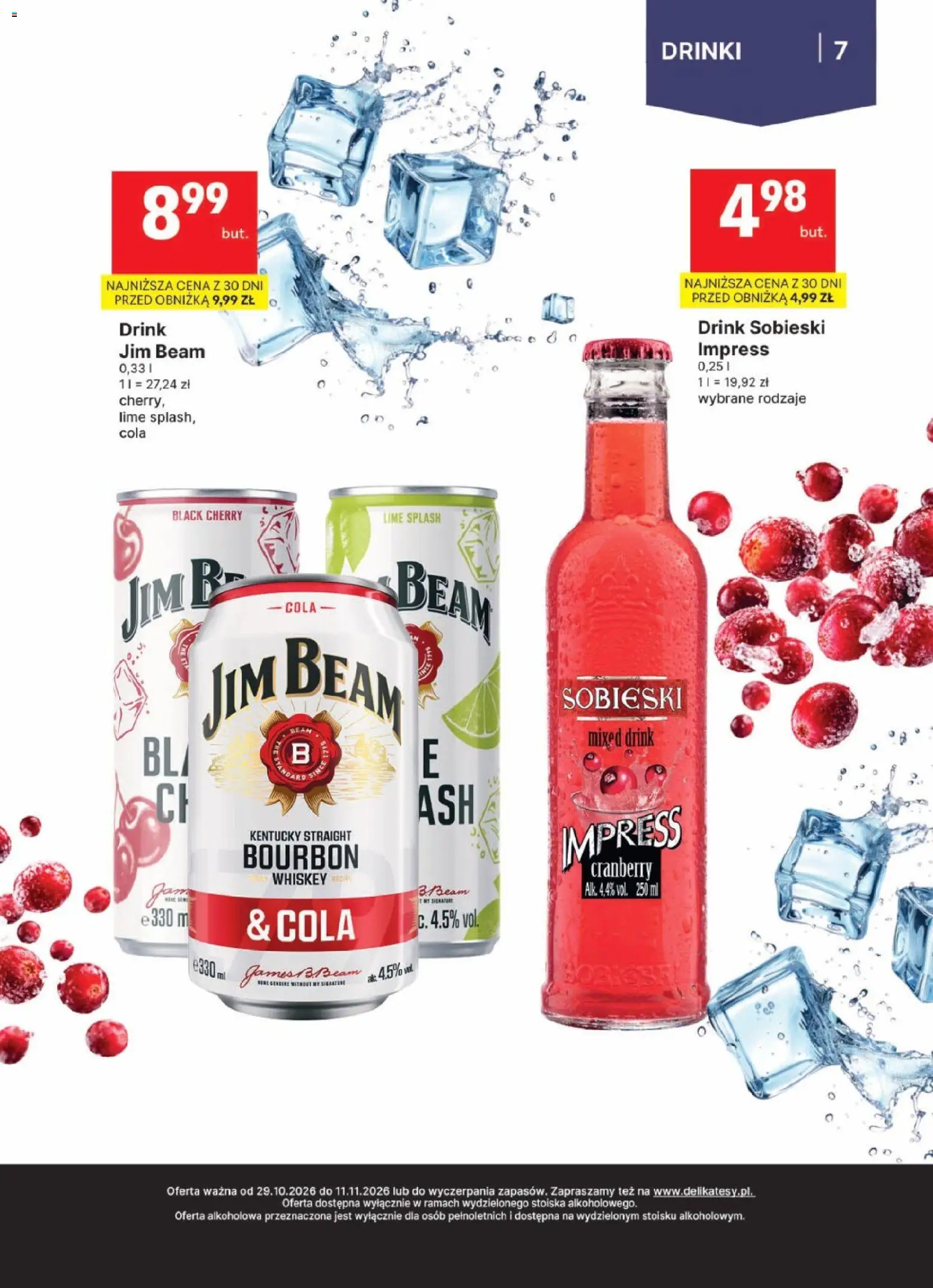 Delikatesy Centrum gazetka - DeliBarek od 29.10.2026 | Strona: 7 | Produkty: Bourbon, Jim Beam