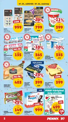 MILLI HIGH PROTEIN KRÉMTÚRÓ 3-féle, 150 g, 2660 Ft/kg - amely érvényes a következő dátumtól: 2026.07.23. | Oldal: 3
