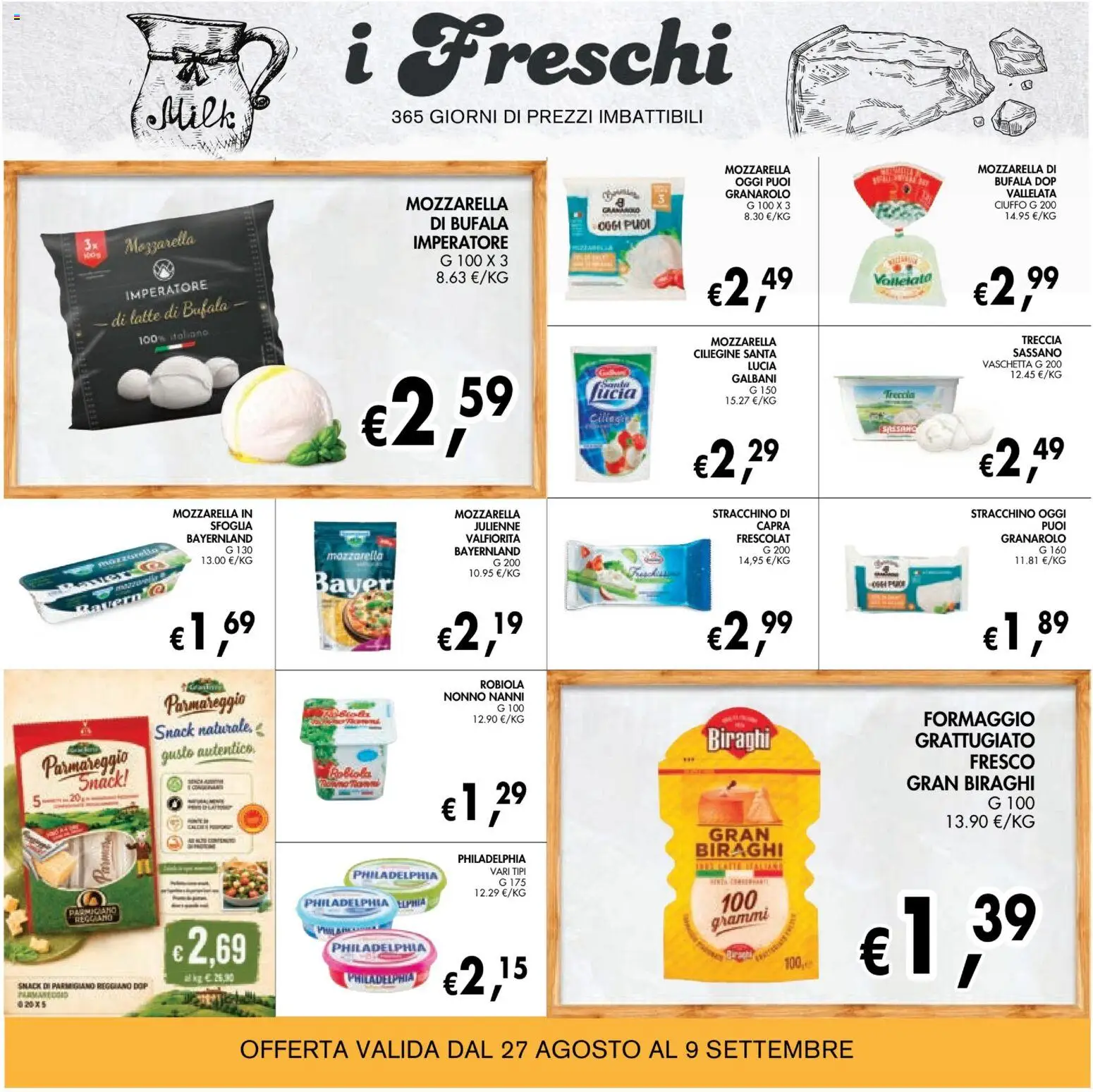 Volantino Coal del 28/08/2026 | Pagina: 10 | Prodotti: Mozzarella, Formaggio, Parmigiano reggiano, Robiola