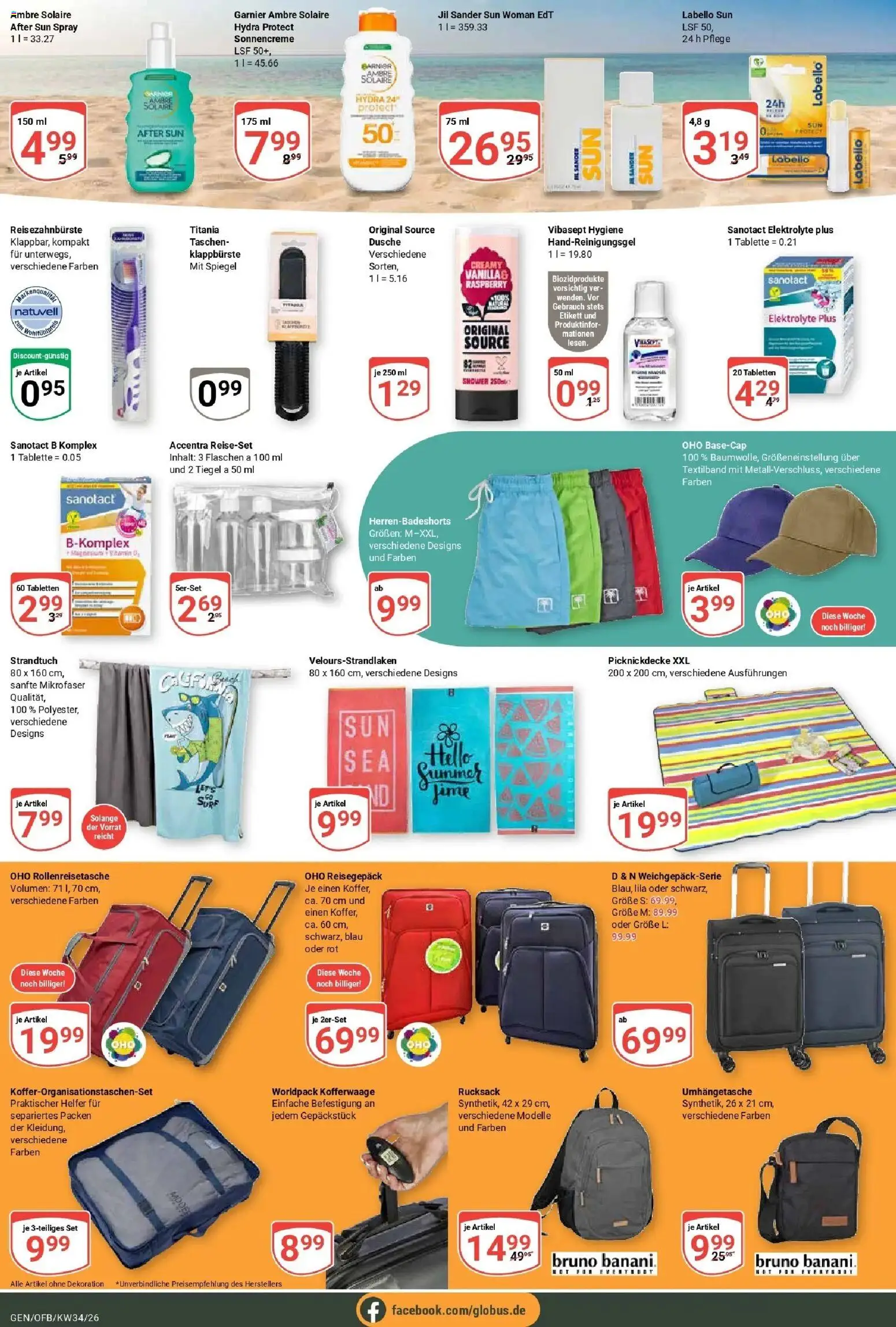 Globus Prospekt Gensingen (ab 17.08.2026) » Angebote online | Seite: 23 | Produkte: Taschen, Spiegel, Sonnencreme, After Sun
