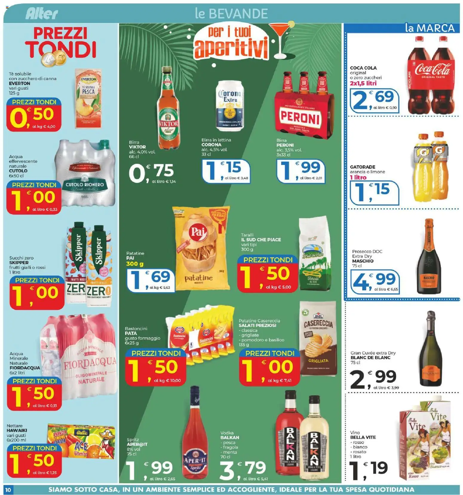 Volantino Alter Discount del 28.05.2026 | Pagina: 10 | Prodotti: Vodka, Acqua, Arancia, Coca Cola