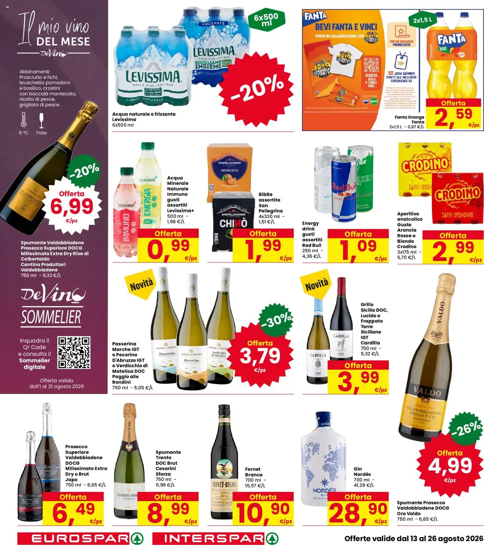 Volantino Interspar del 13/08/2026 | Pagina: 16 | Prodotti: Acqua, Crostini, Acqua naturale, Red Bull