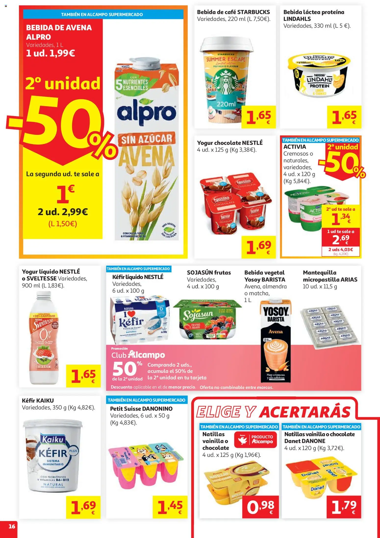 Alcampo HG Unico │ válido desde el 05.05.2026 | Página: 16 | Productos: Kiwi, Té, Bebida de avena, Συσκευή ροής