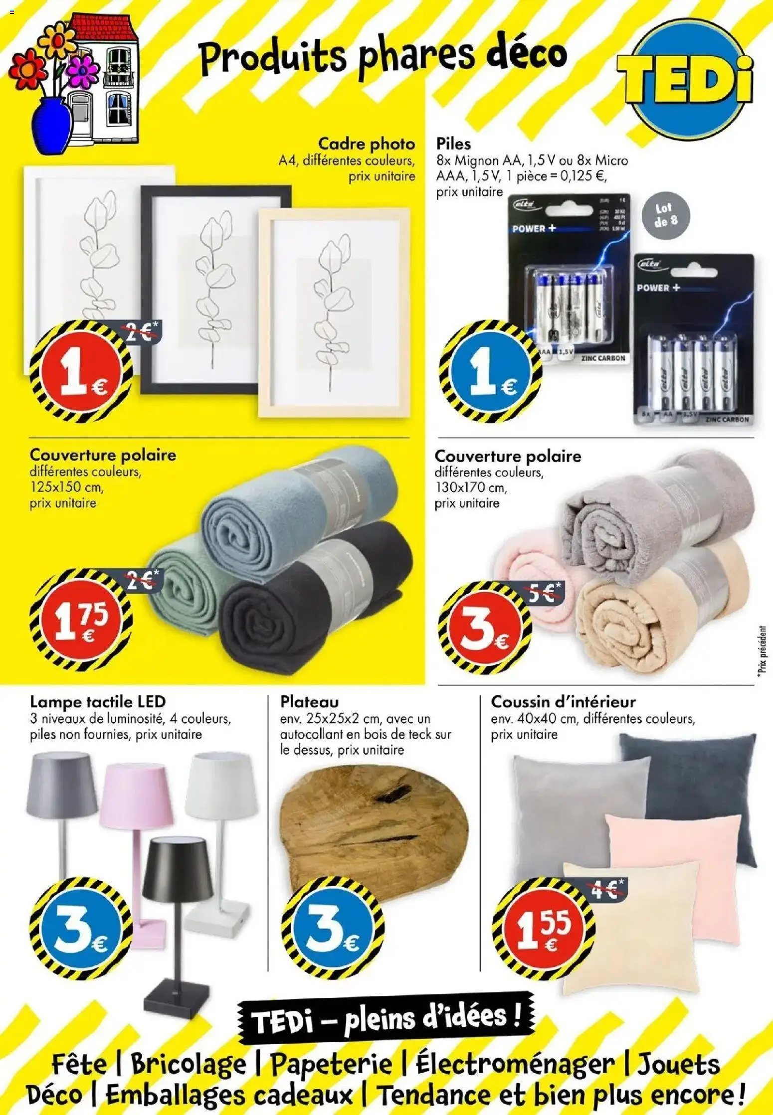TEDi catalogue La Roche Sur Yon à partir du 04/09/2026 - promo en ligne | Page: 12 | Produits: Couverture polaire, Bricolage, Piles, Lampe tactile