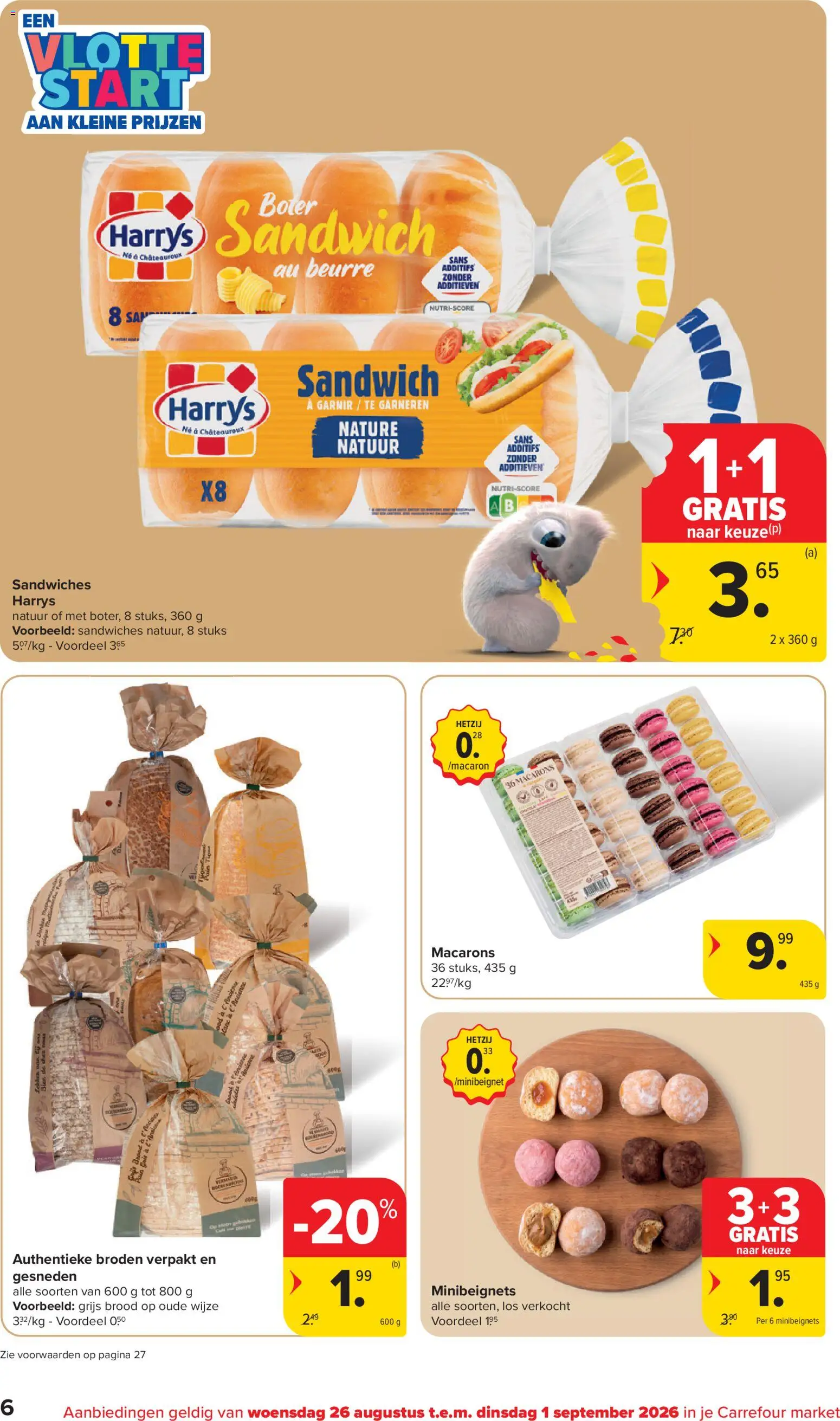 {H1} | Pagina: 6 | Producten: Sandwich, Macarons, Boter, Brood
