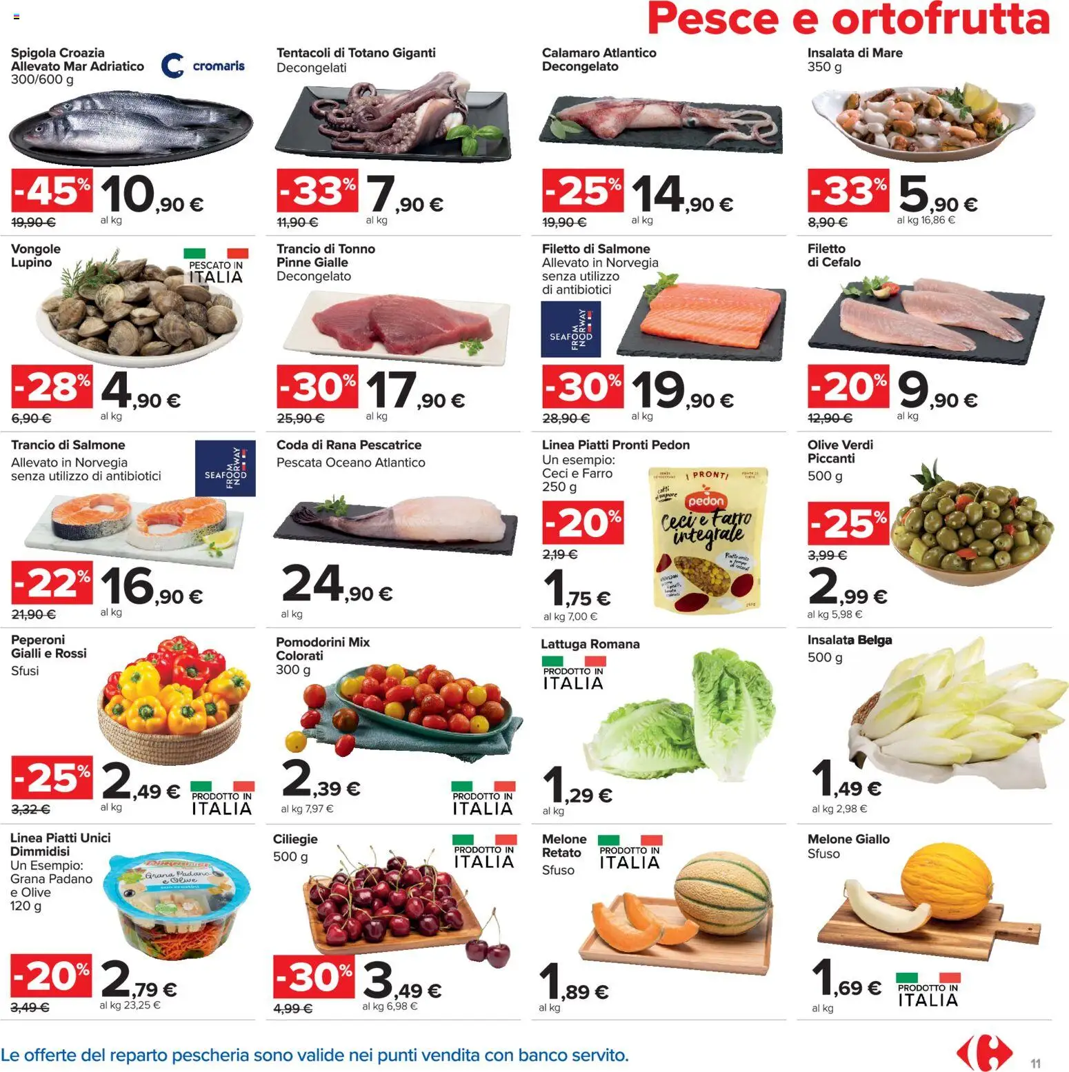 Volantino Carrefour del 16.06.2026 | Pagina: 11 | Prodotti: Pomodorini, Vongole, Ceci, Lattuga
