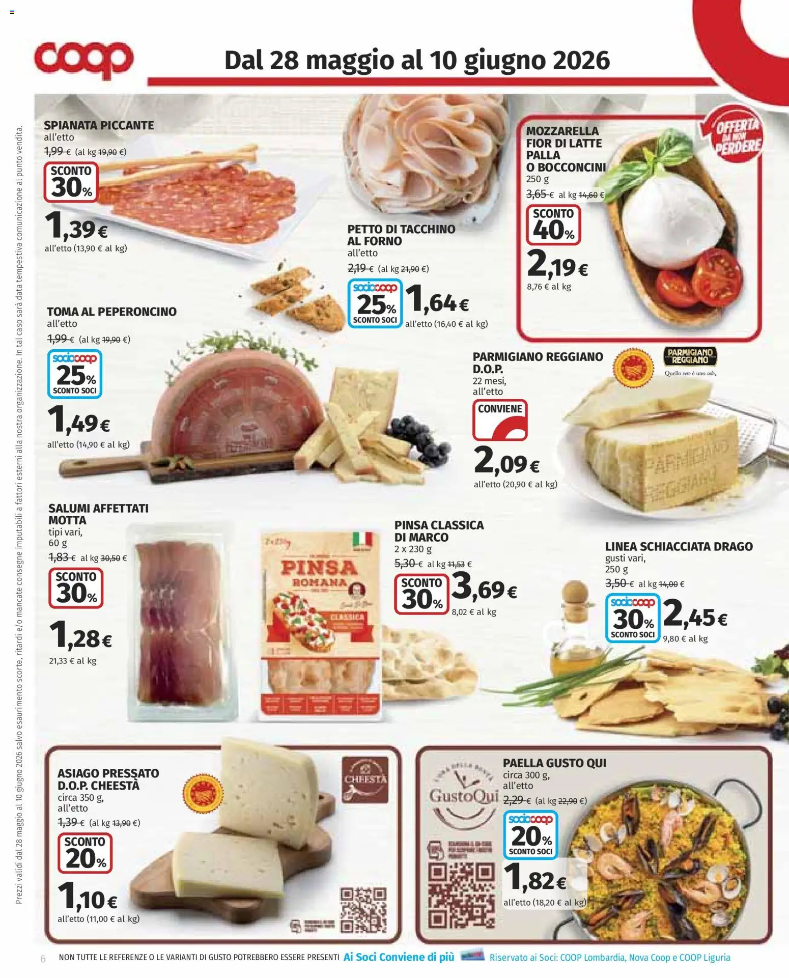 Volantino COOP del 28.05.2026 | Pagina: 6 | Prodotti: Tacchino, Data, Forno, Paella
