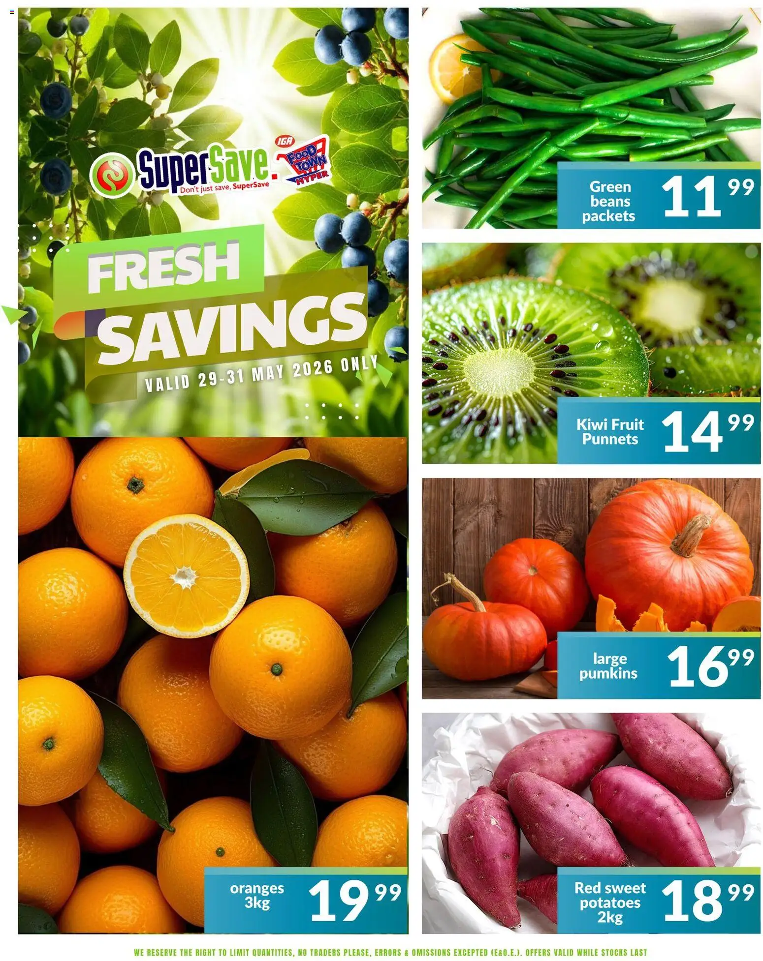 New Super Save catalogue – valid from 29.05.2026 | Page: 4 | Products: Beans, Oranges, Potatoes, Fruit