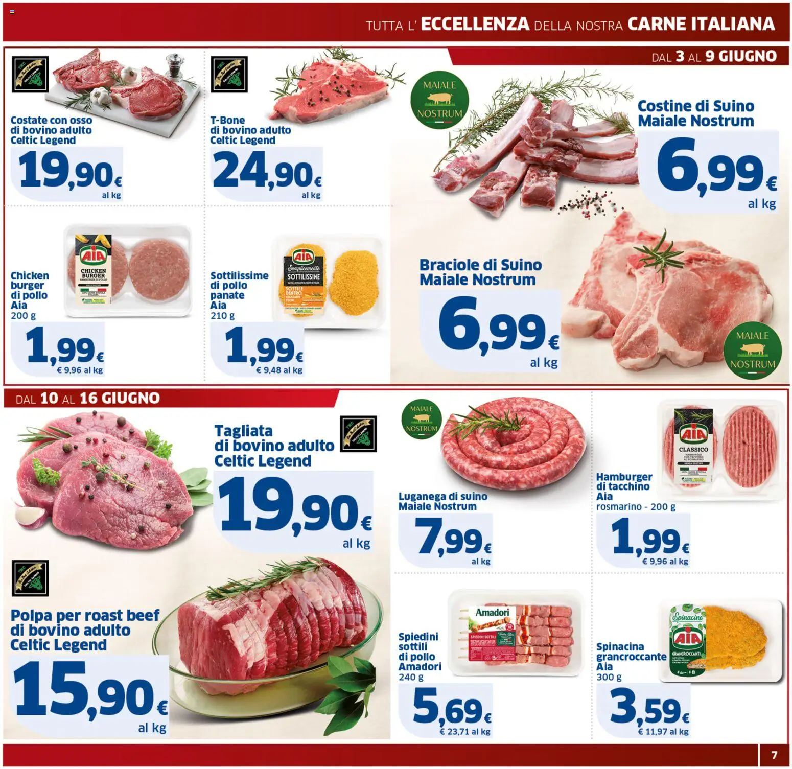 Volantino SIGMA del 03.06.2026 | Pagina: 7 | Prodotti: Bovino, Rosmarino, Pollo, Hamburger
