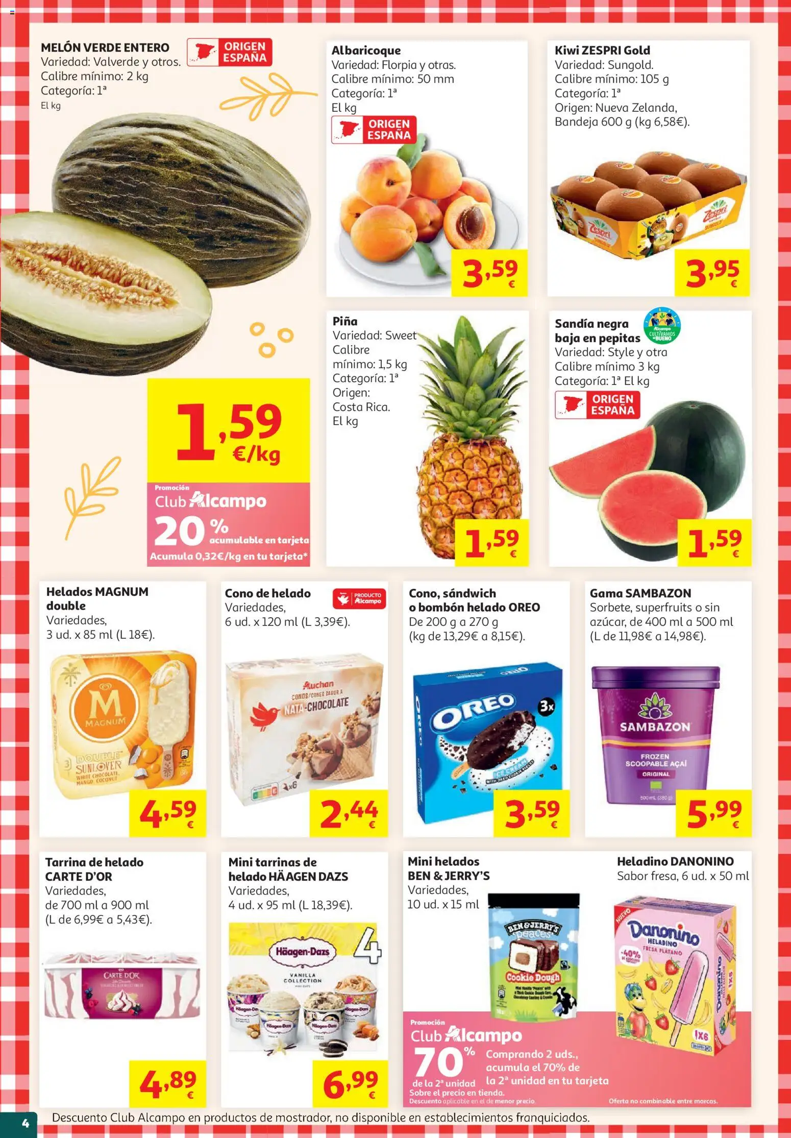 Alcampo Superstore Cat │ válido desde el 19.05.2026 | Página: 4 | Productos: Piña, Kiwi, Αποφλοιωτής σκόρδου, Bandeja