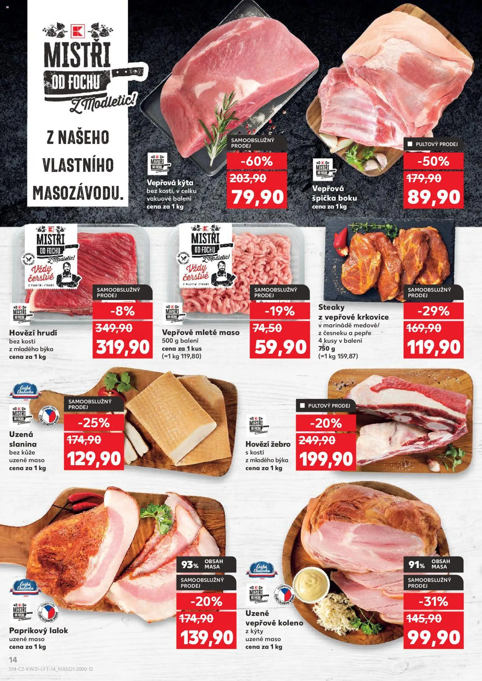 Kaufland leták - Ostrava od 20.05.2026 | Strana: 14 | Produkty: Mleté maso, Maso, Vepřová Kýta, Krkovice