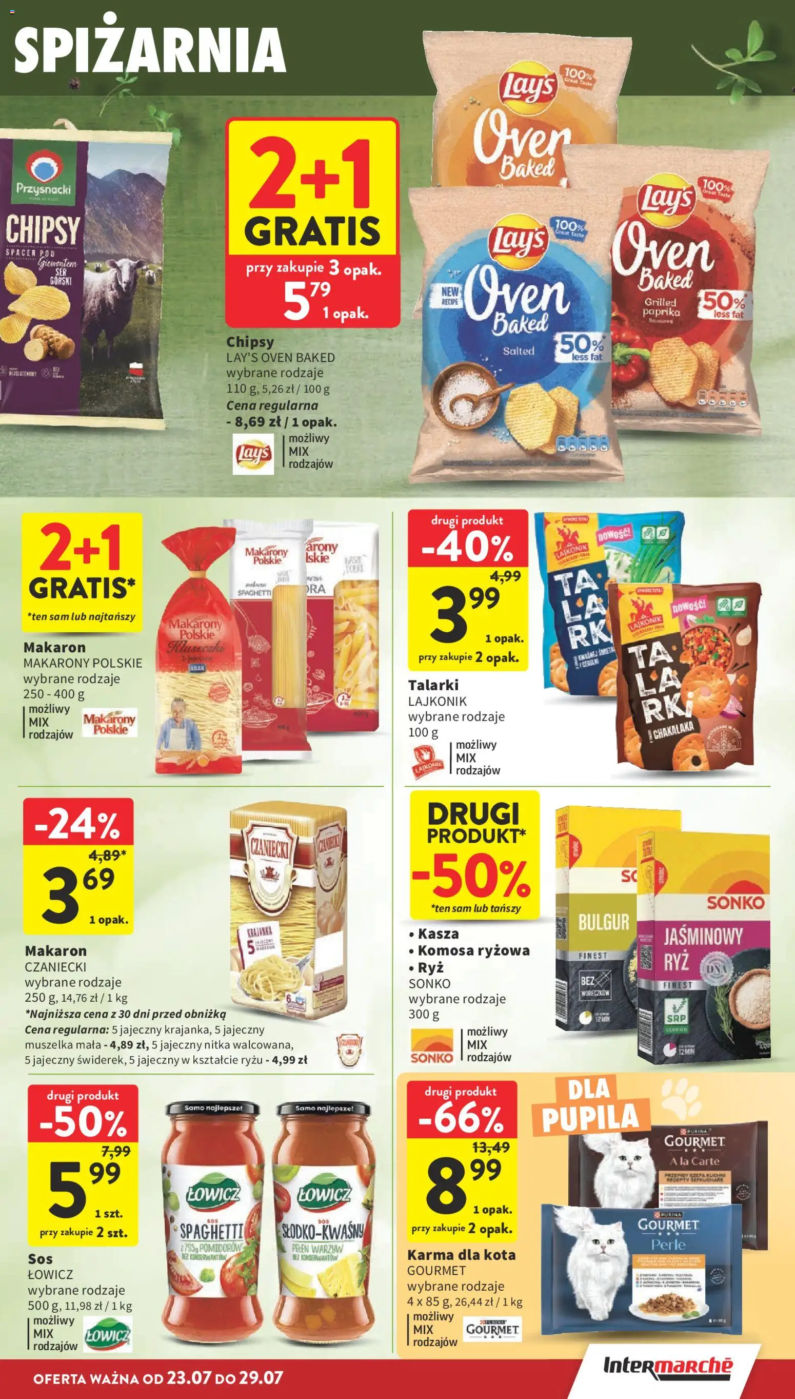 Intermarche gazetka od 23.07.2026 | Strona: 27 | Produkty: Chipsy, Kasza, Komosa ryżowa, Makarony