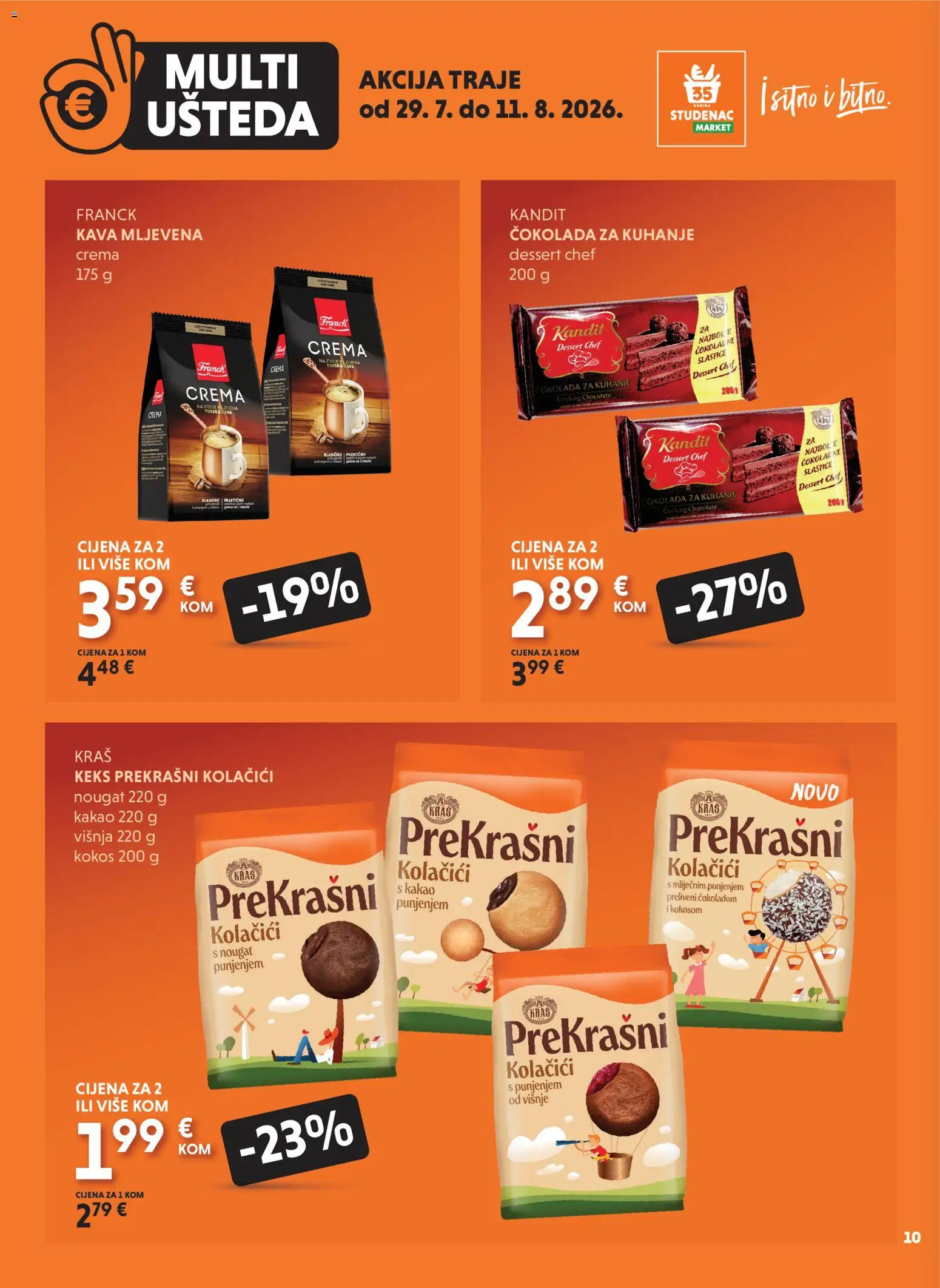 Studenac katalog | vrijedi od 29.07.2026 | Stranica: 10 | Proizvodi: Čokolada, Keks, Kolačići, Kakao