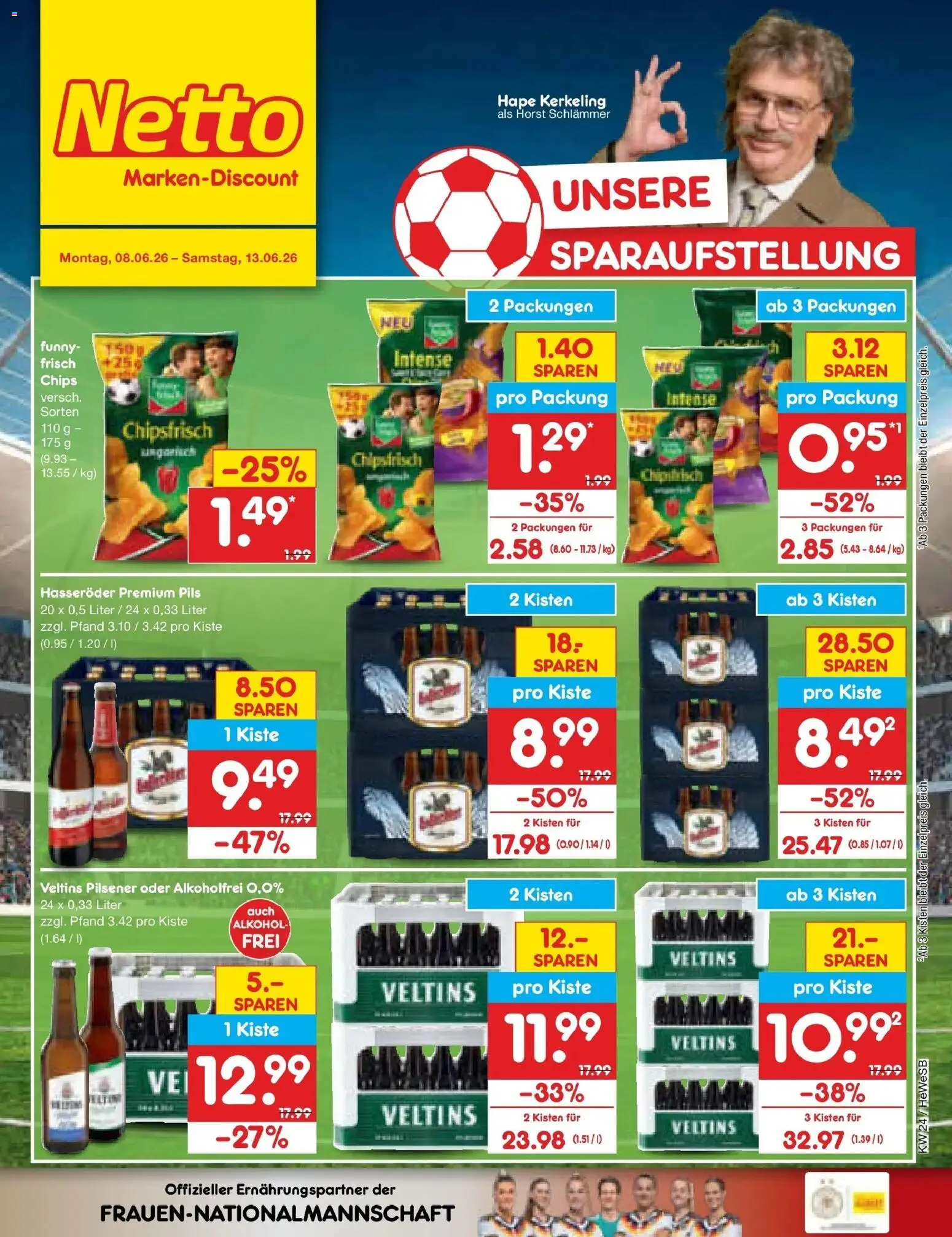 Netto Marken-Discount Prospekt Hamburg – gültig ab 08.06.2026 | Seite: 3 | Produkte: Pils, Hasseröder, Chips, Veltins