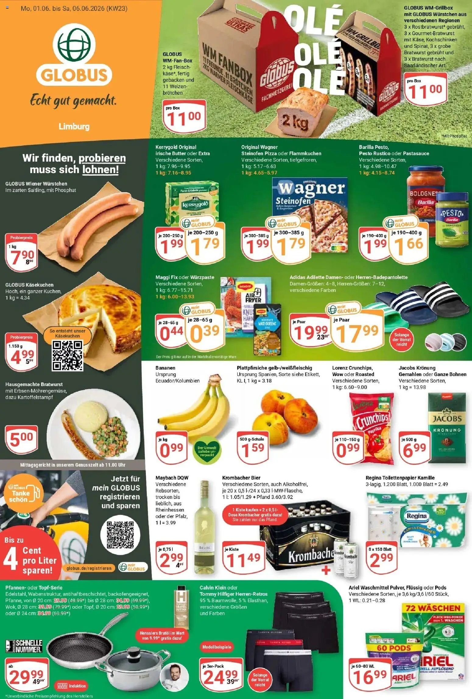 Globus Prospekt Limburg – gültig ab 01.06.2026 | Seite: 6 | Produkte: Barilla, Bananen, Paprika, Waschmittel