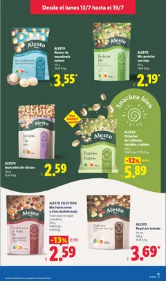 Vista previa ALESTO SELECTION, Mix frutos secos, y fruta deshidratada, Frutos secos con pasas, y arándanos. válido desde el 13/07/2026 | Página: 29