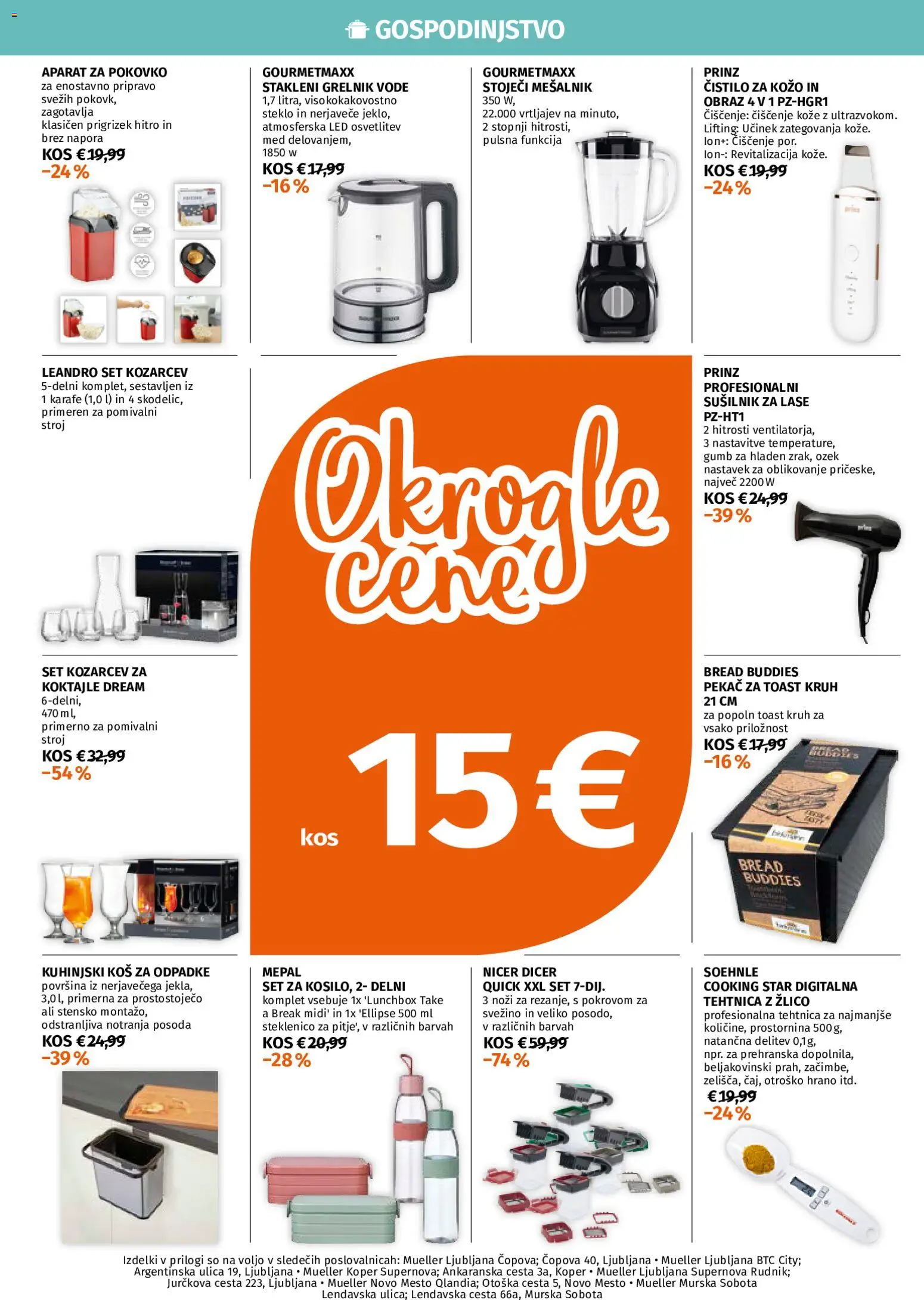 Novi Müller katalog ponudbe – veljaven od 29.06.2026 | Stran: 3 | Izdelki: Pomivalni stroj, Toast, Kos, Sušilnik za lase