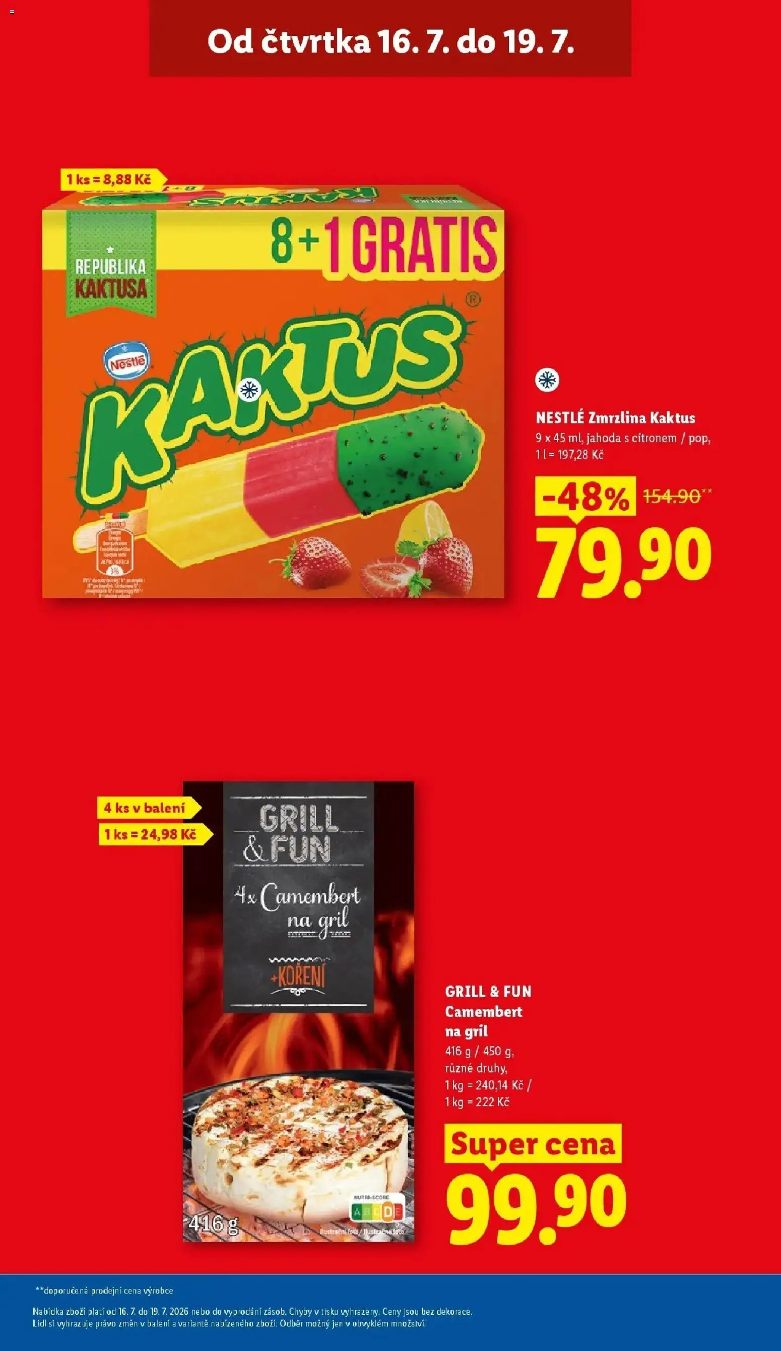 Lidl aktuální leták od 16.07.2026 | Strana: 11 | Produkty: Zmrzlina, Koření, Gril, Camembert