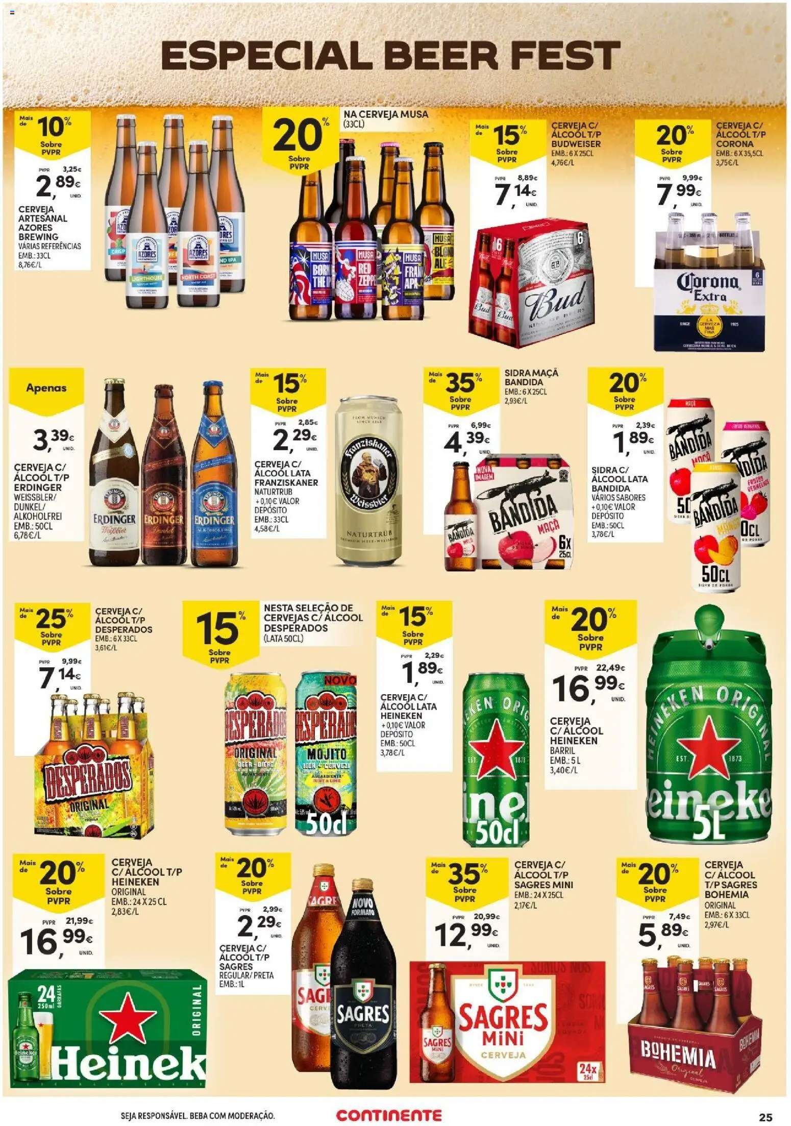 Continente folheto Açores │ válido de 15/10/2026 | Página: 25 | Produtos: Sidra, Desperados, Maça, Cerveja