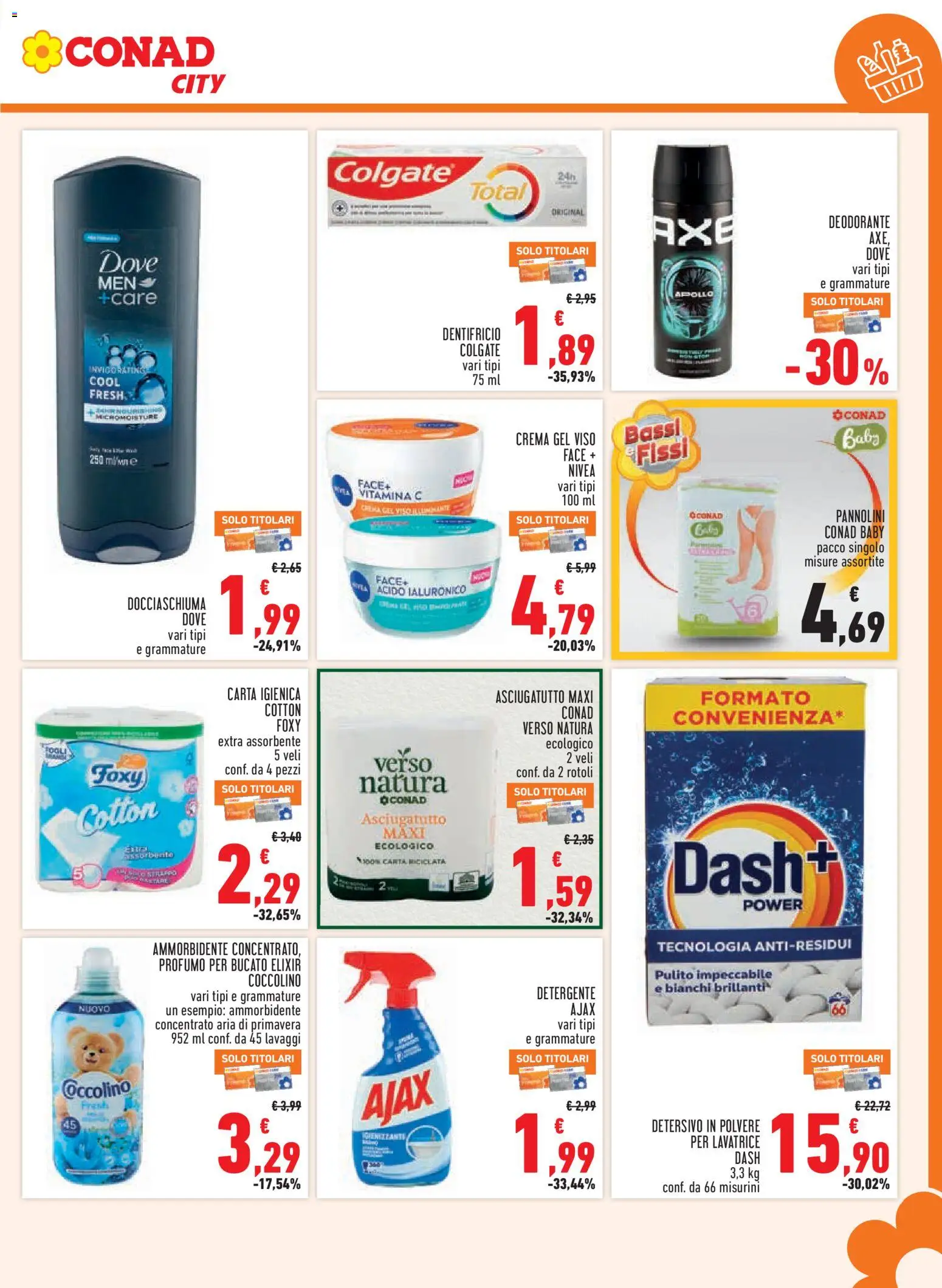Volantino Conad del 09/09/2026 | Pagina: 17 | Prodotti: Detergente, Lavatrice, Doccia, Profumo