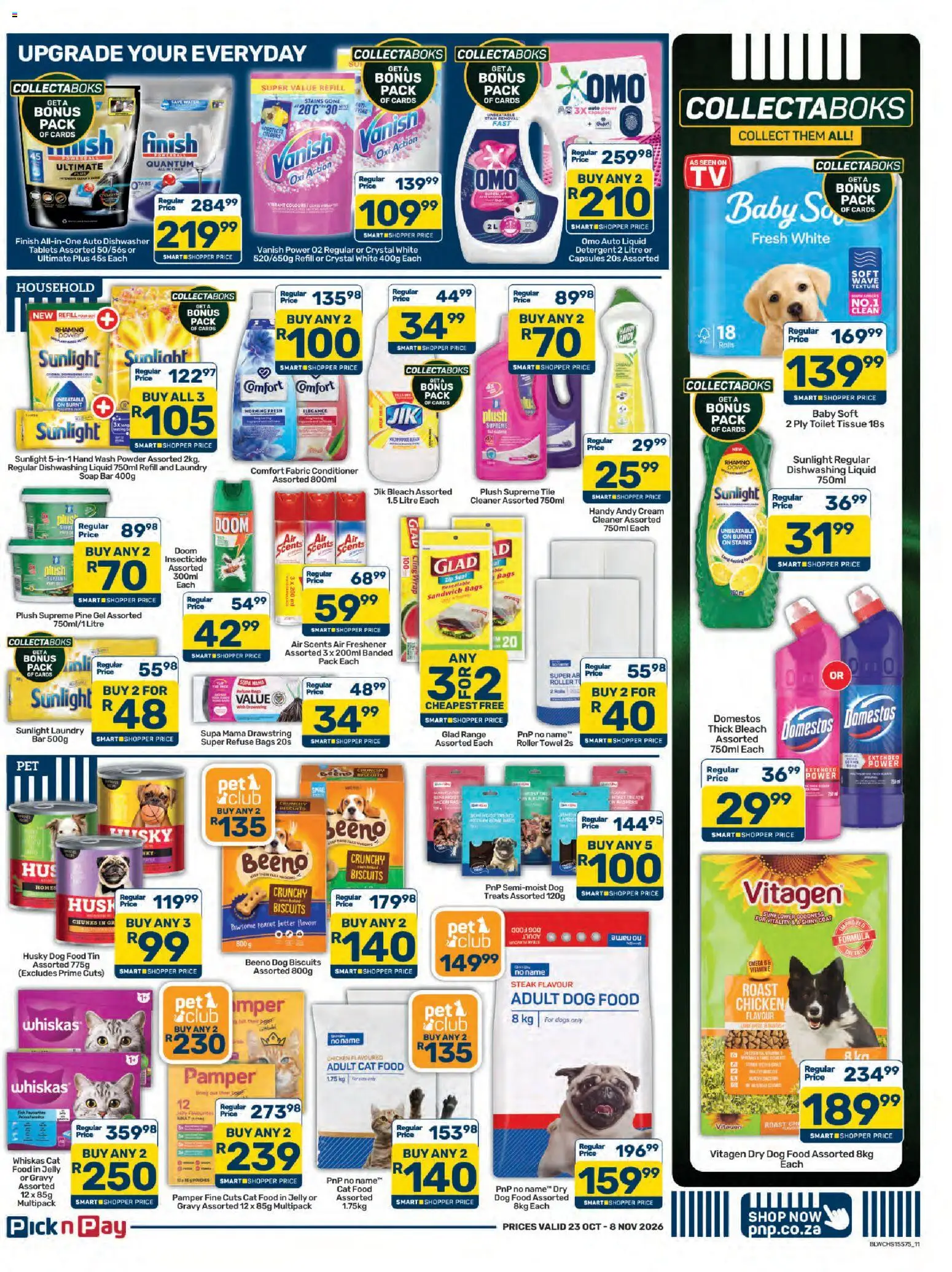 New Pick n Pay catalogue – valid from 23/10/2026 | Page: 11 | Products: Coat, Pouches, Bleach, Soap