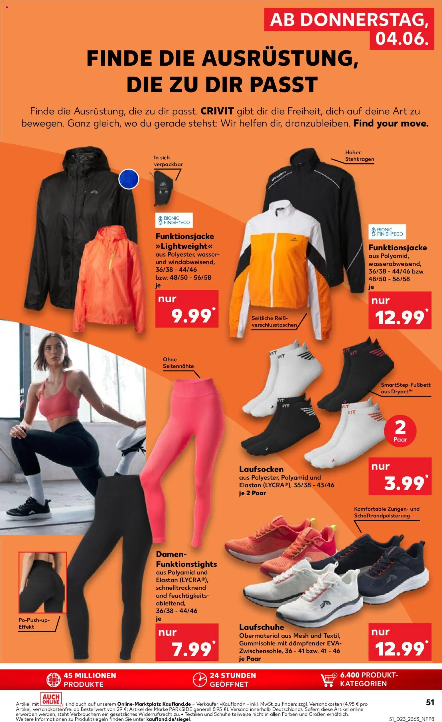 Kaufland Prospekt Bremen – gültig ab 04.06.2026 | Seite: 51 | Produkte: Laufschuhe, Finish, Wasser, Leggings
