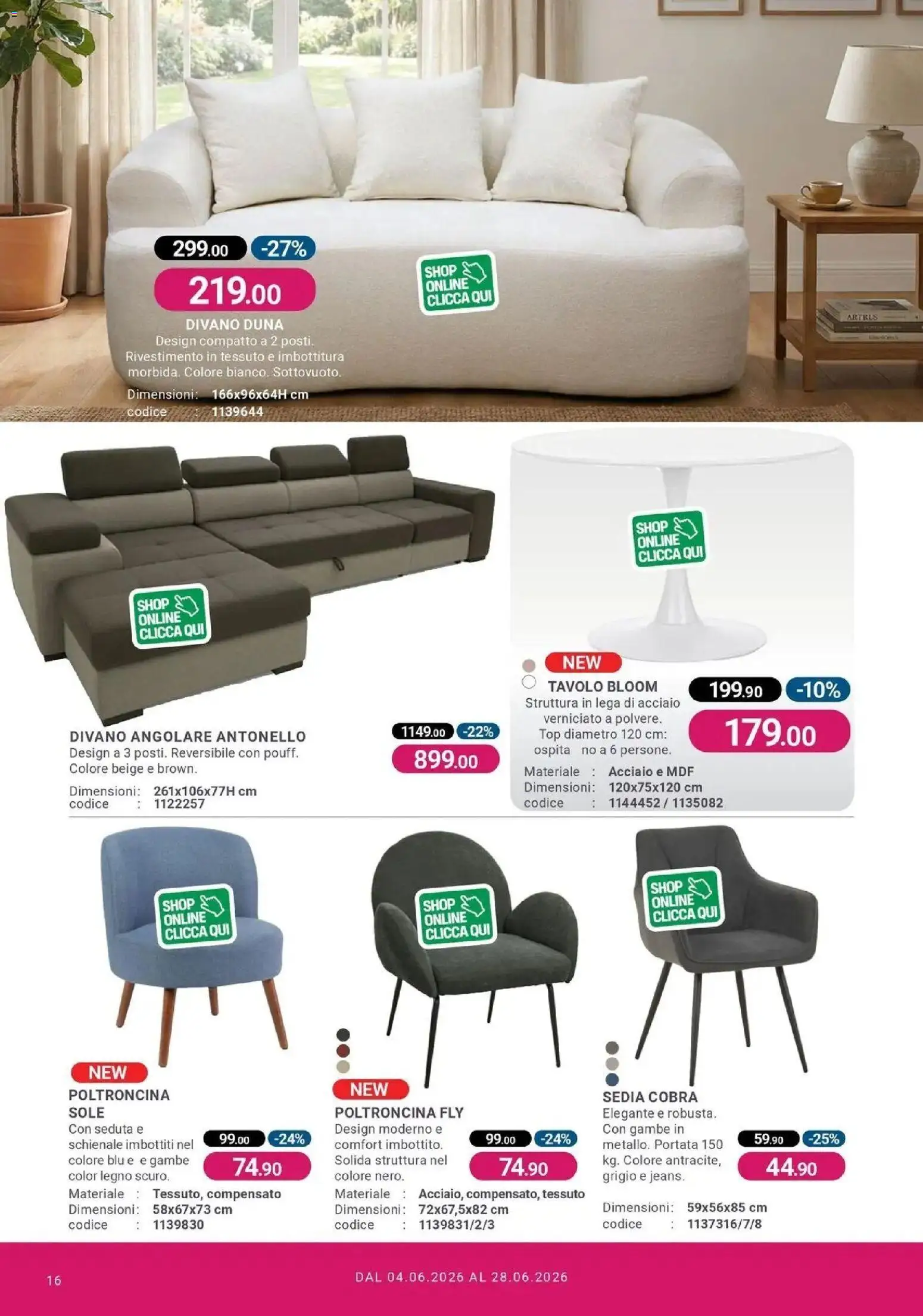 Volantino CFadda del 03/06/2026 | Pagina: 16 | Prodotti: Jeans, Divano, Tavolo, Sedia